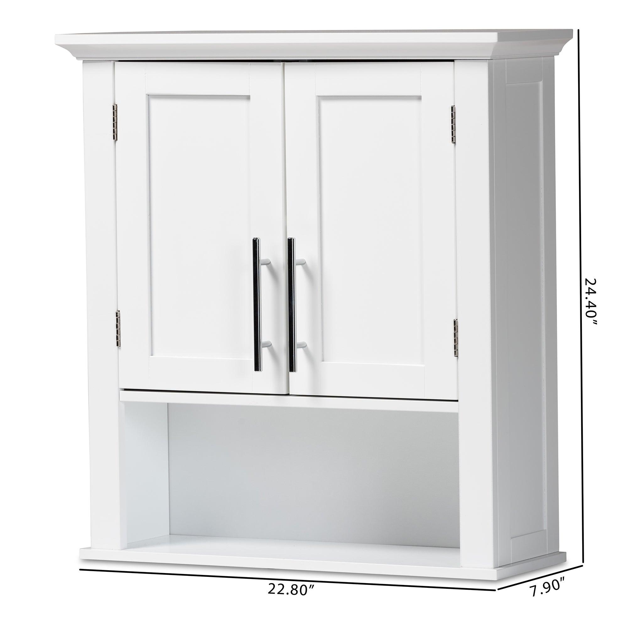 Turner Modern and Contemporary Finished Wood 2-Door Bathroom Wall Storage Cabinet