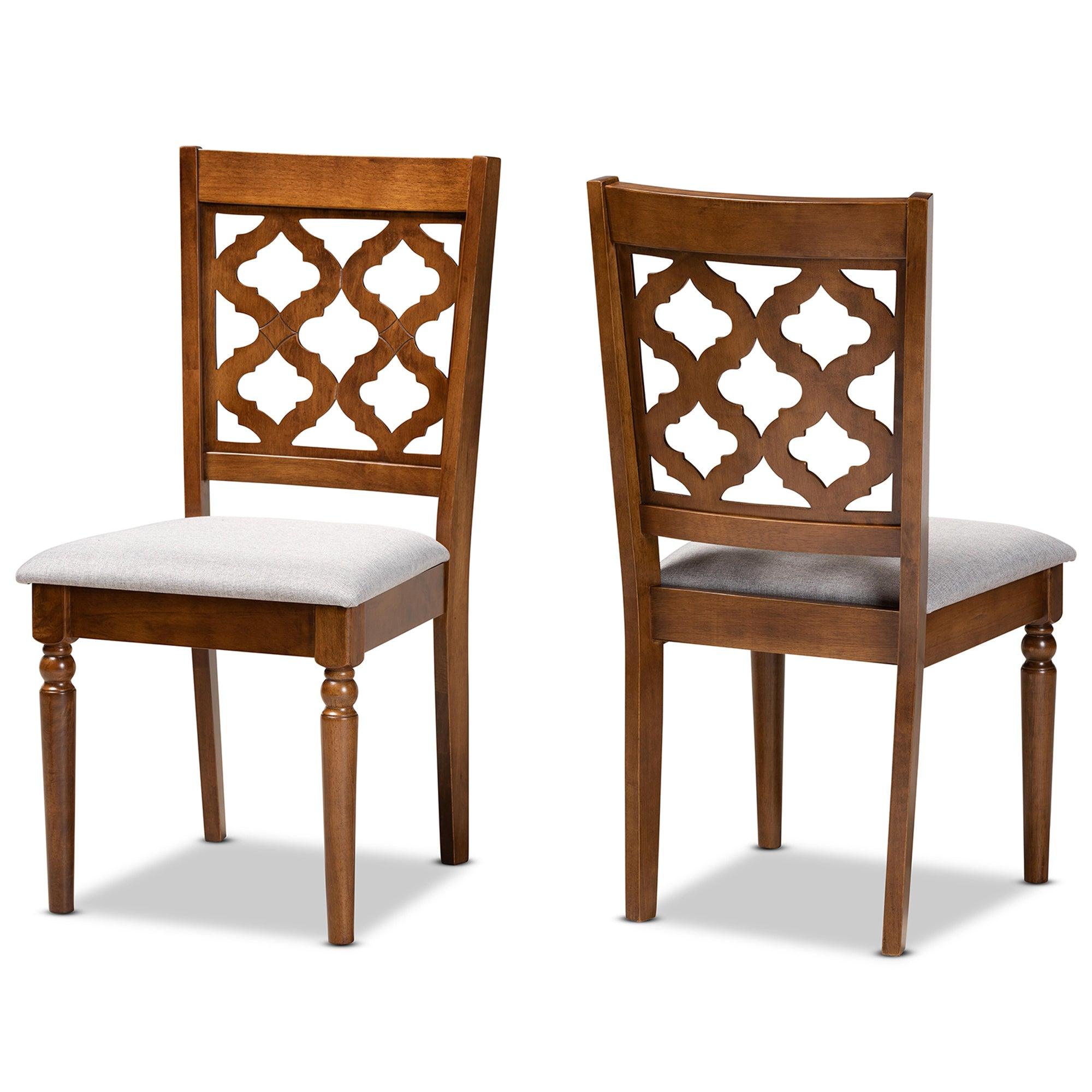 Ramiro Modern and Contemporary Fabric Upholstered and Finished Wood 2-Piece Dining Chair Set