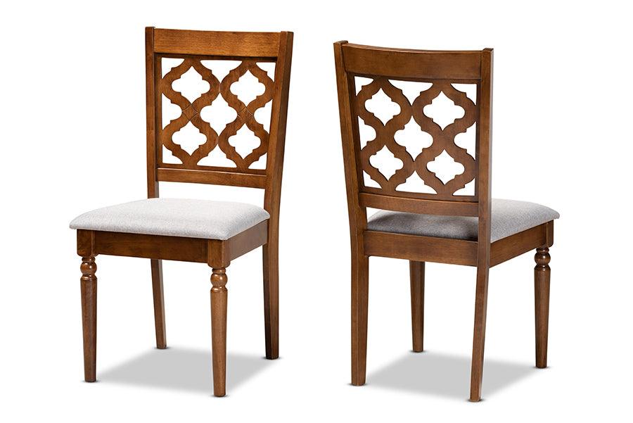 Ramiro Modern and Contemporary Fabric Upholstered and Finished Wood 2-Piece Dining Chair Set