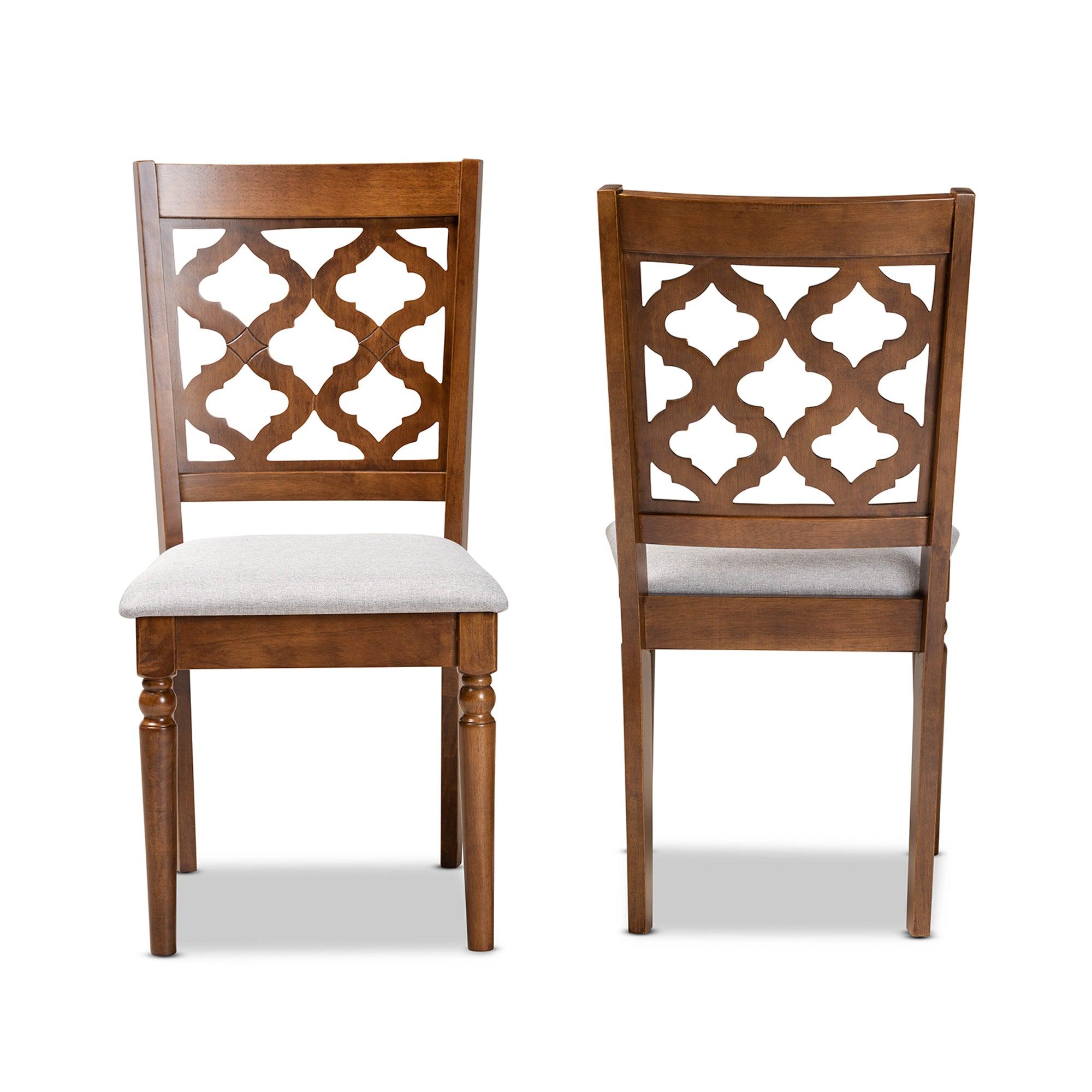 Ramiro Modern and Contemporary Fabric Upholstered and Finished Wood 2-Piece Dining Chair Set