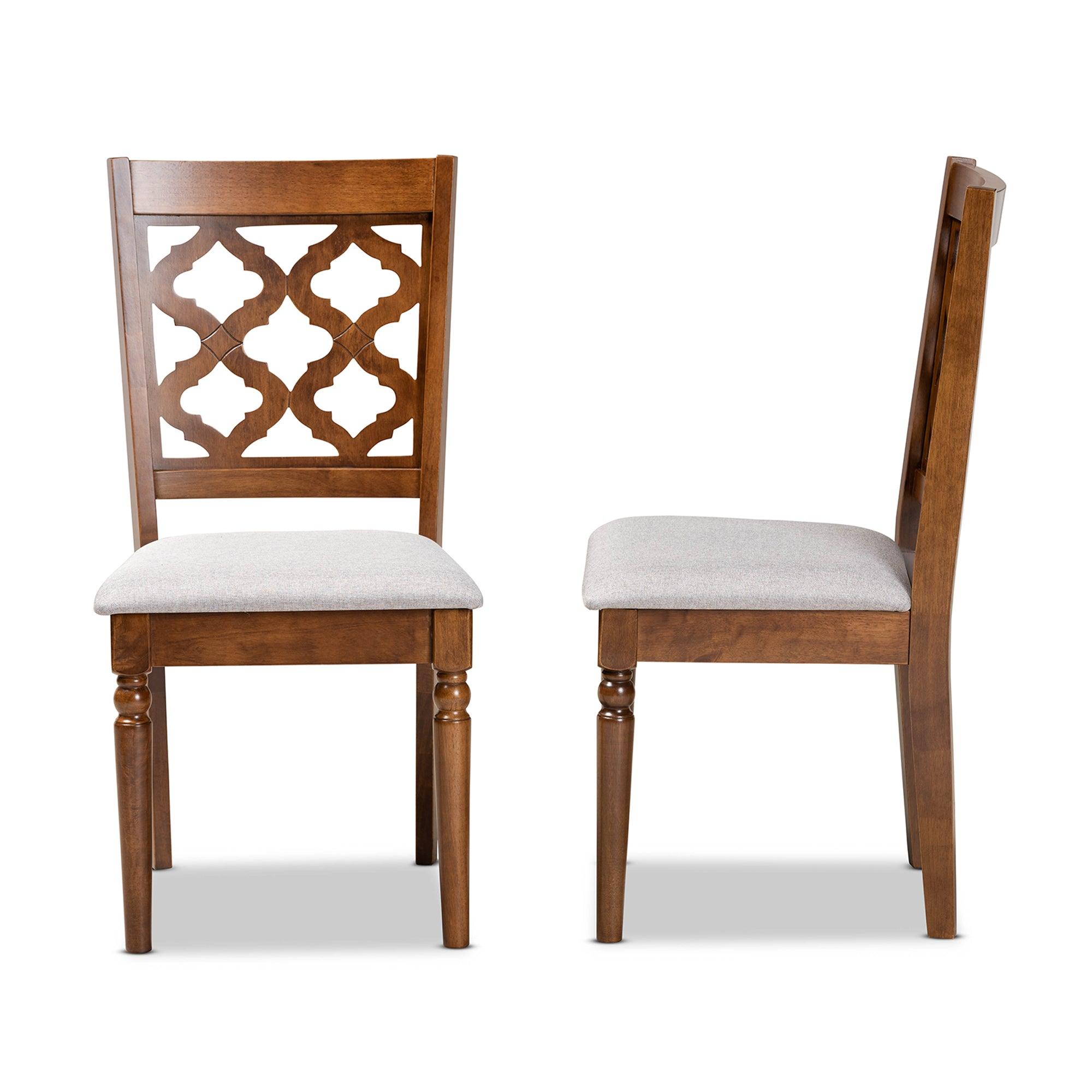 Ramiro Modern and Contemporary Fabric Upholstered and Finished Wood 2-Piece Dining Chair Set