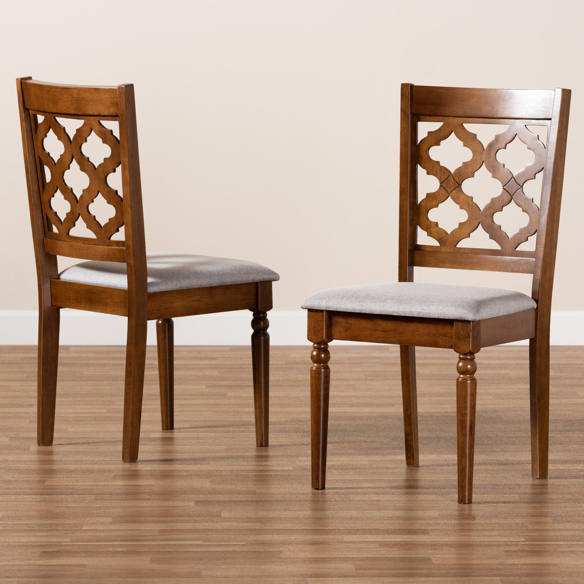 Ramiro Modern and Contemporary Fabric Upholstered and Finished Wood 2-Piece Dining Chair Set