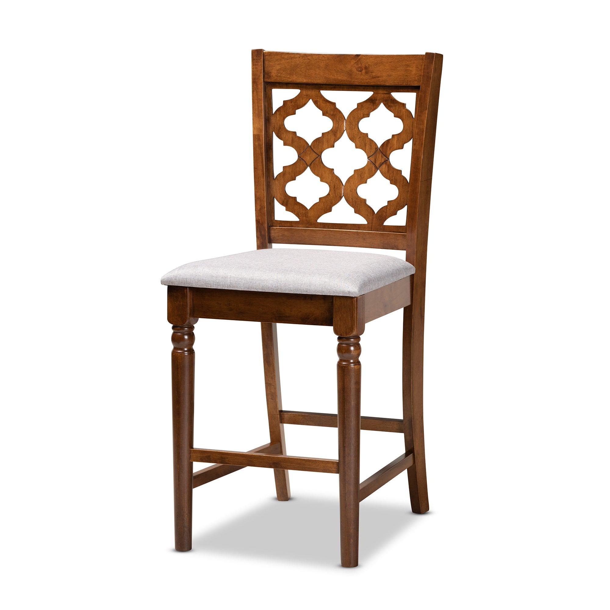 Ramiro Modern and Contemporary Transitional Fabric Upholstered and Finished Wood 5-Piece Pub Set