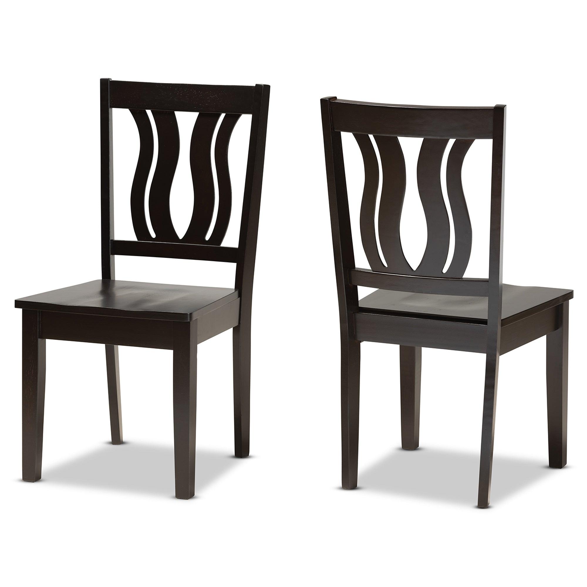 Fenton Modern and Contemporary Transitional Finished Wood 2-Piece Dining Chair Set