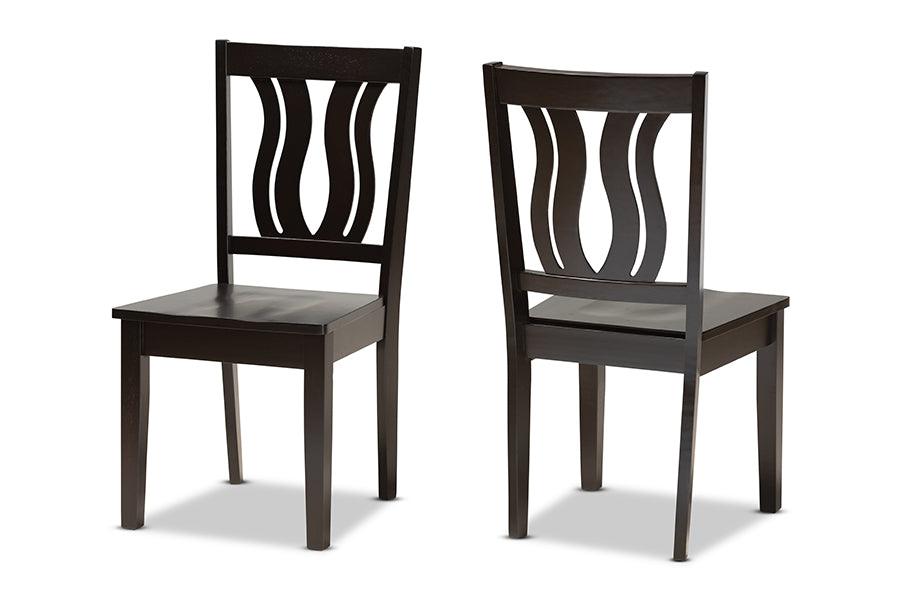 Fenton Modern and Contemporary Transitional Finished Wood 2-Piece Dining Chair Set