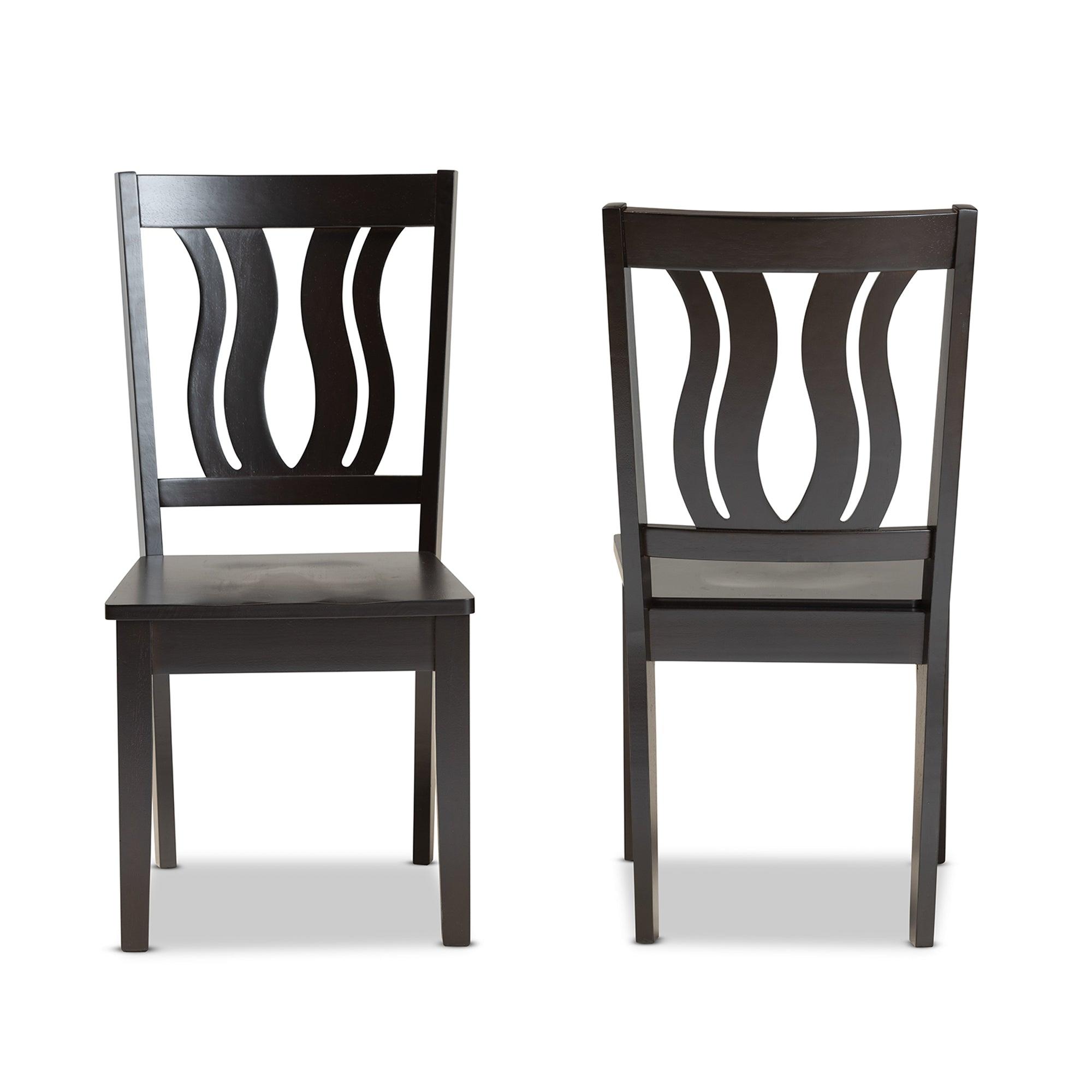 Fenton Modern and Contemporary Transitional Finished Wood 2-Piece Dining Chair Set