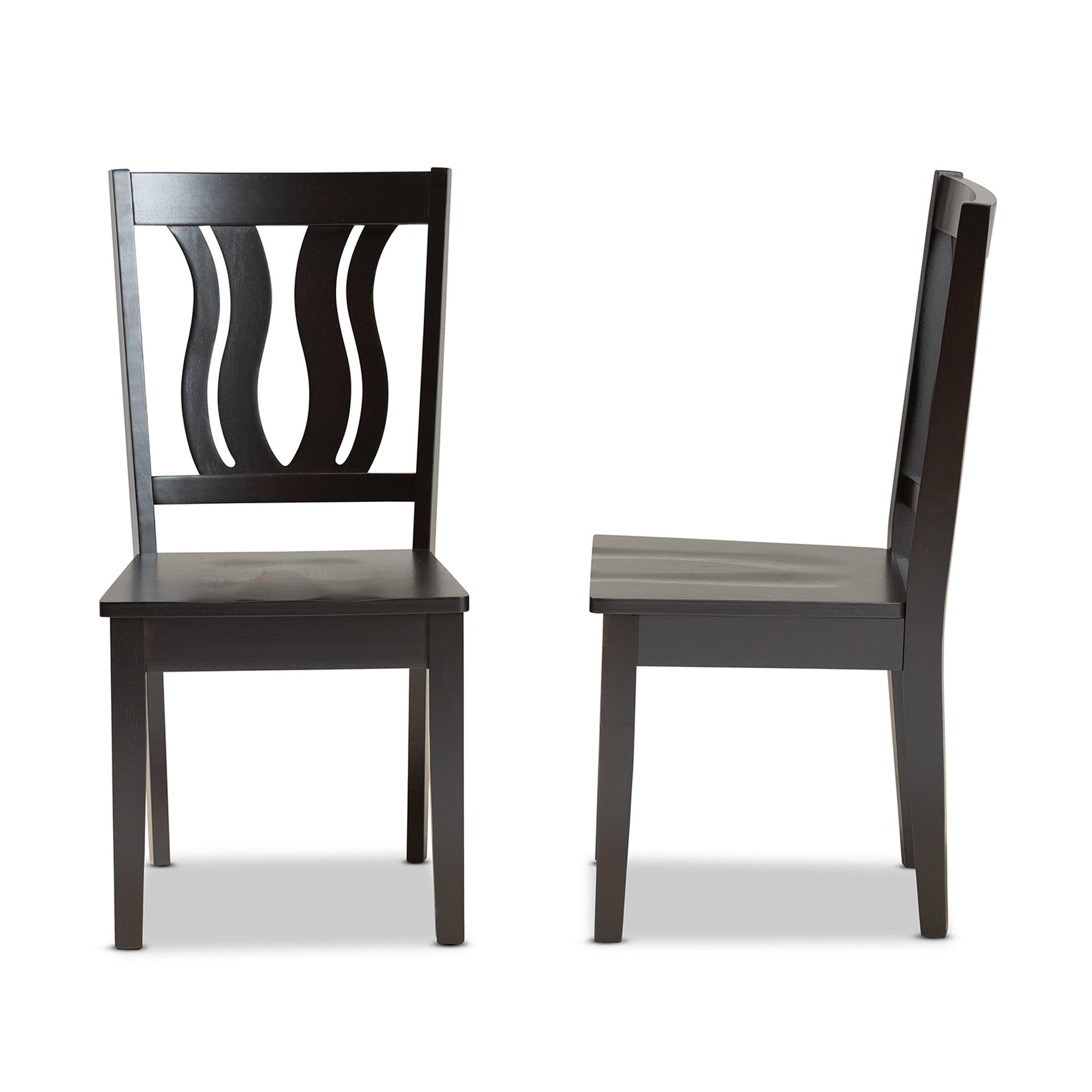 Fenton Modern and Contemporary Transitional Finished Wood 2-Piece Dining Chair Set