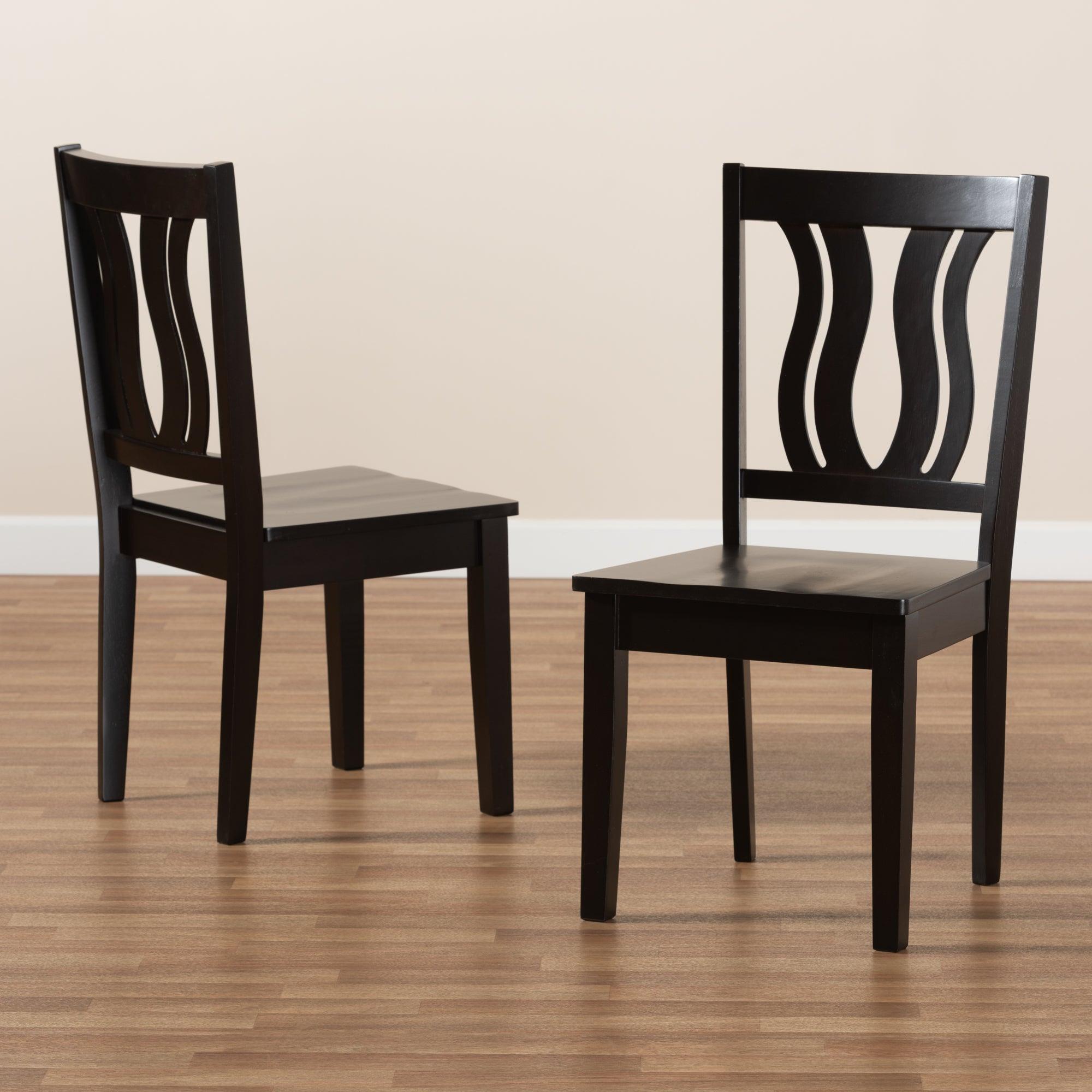 Fenton Modern and Contemporary Transitional Finished Wood 2-Piece Dining Chair Set