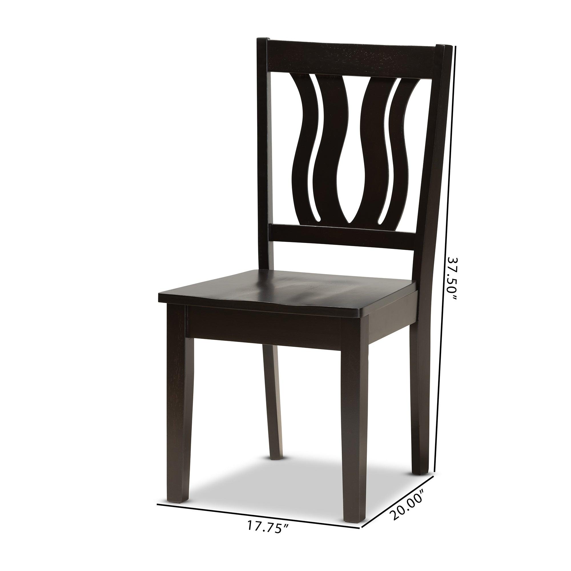 Fenton Modern and Contemporary Transitional Finished Wood 2-Piece Dining Chair Set