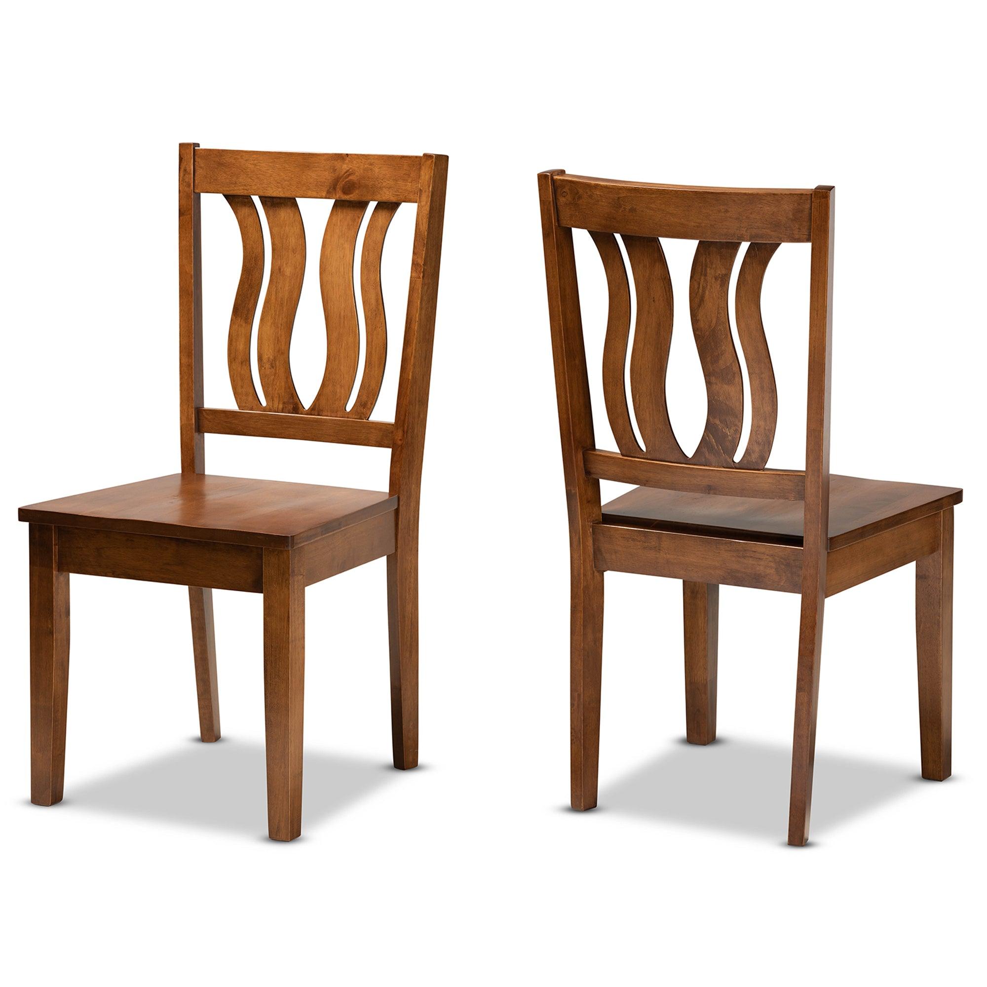 Fenton Modern and Contemporary Transitional Finished Wood 2-Piece Dining Chair Set