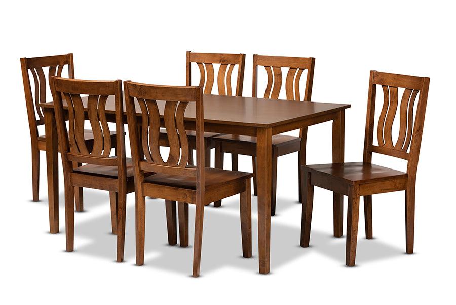 Zamira Modern and Contemporary Transitional Finished Wood 7-Piece Dining Set