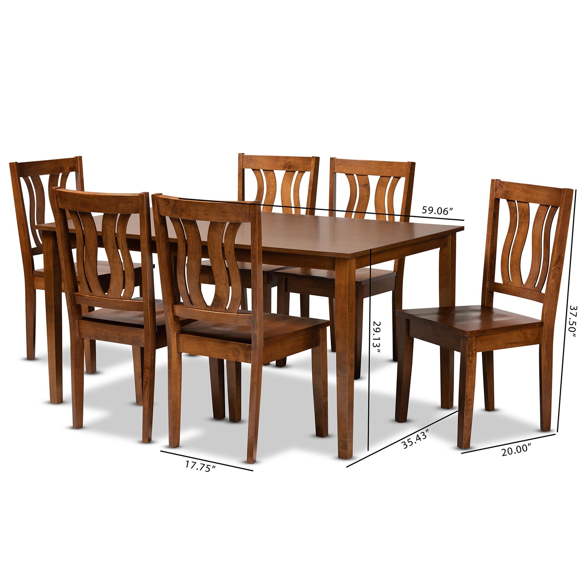 Zamira Modern and Contemporary Transitional Finished Wood 7-Piece Dining Set