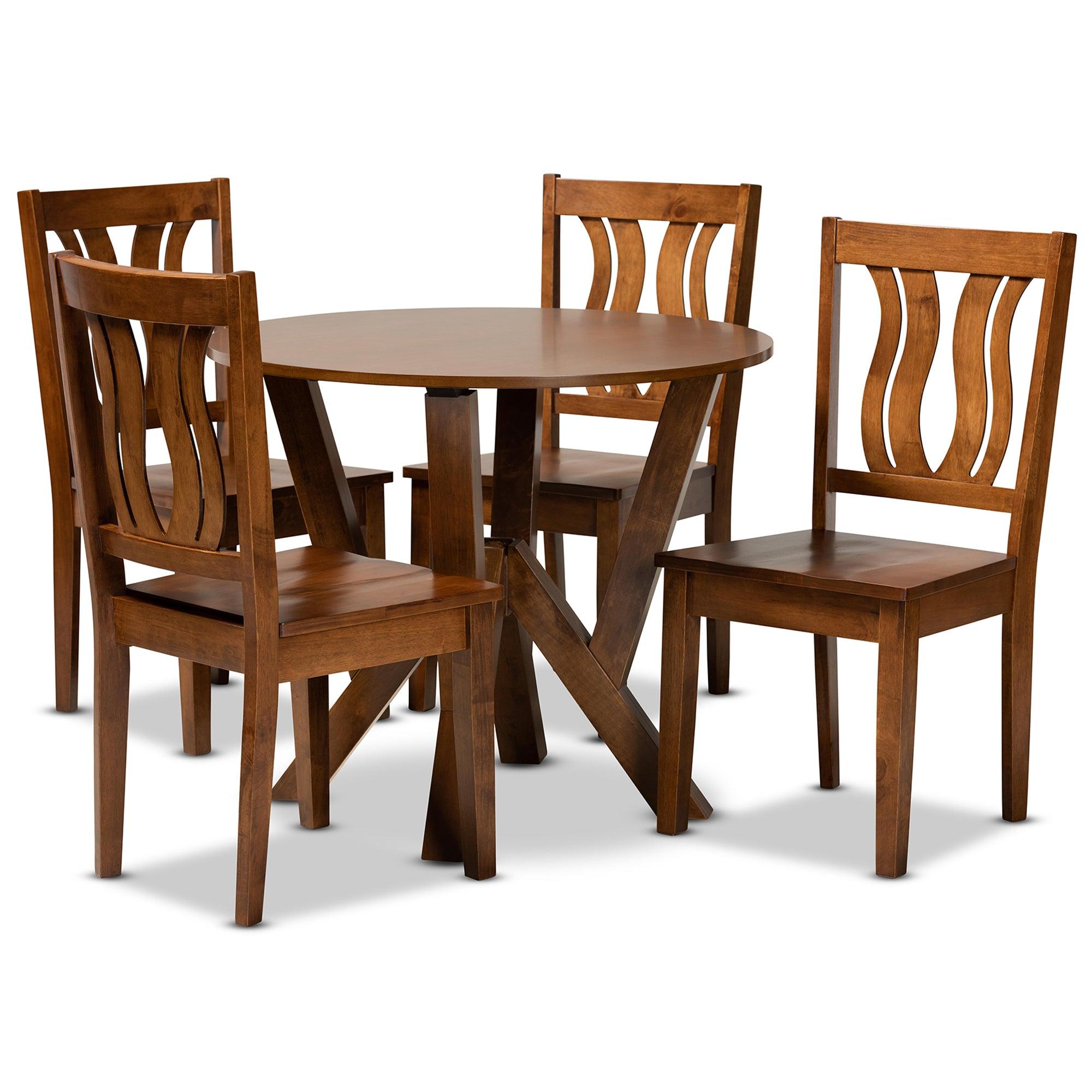 Noelia Modern and Contemporary Transitional Finished Wood 5-Piece Dining Set