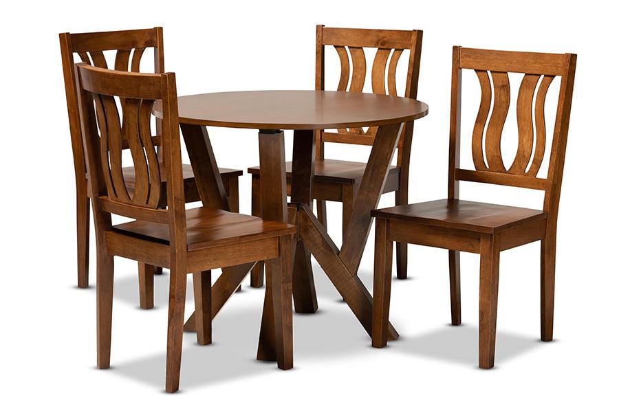 Noelia Modern and Contemporary Transitional Finished Wood 5-Piece Dining Set