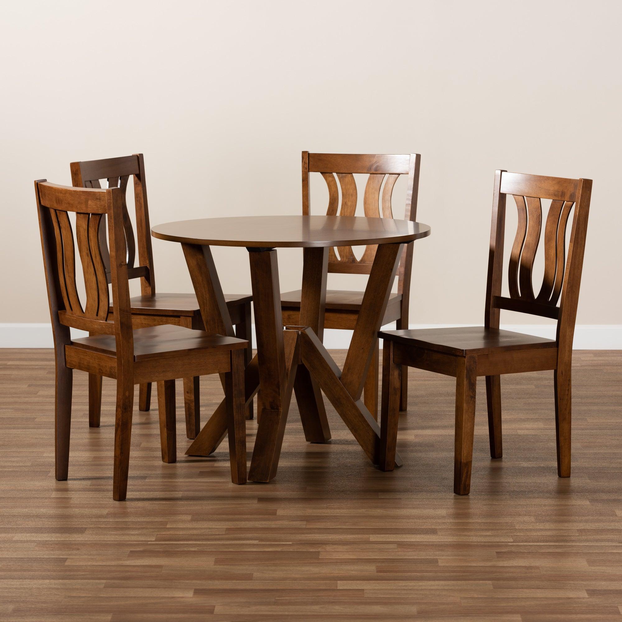 Noelia Modern and Contemporary Transitional Finished Wood 5-Piece Dining Set