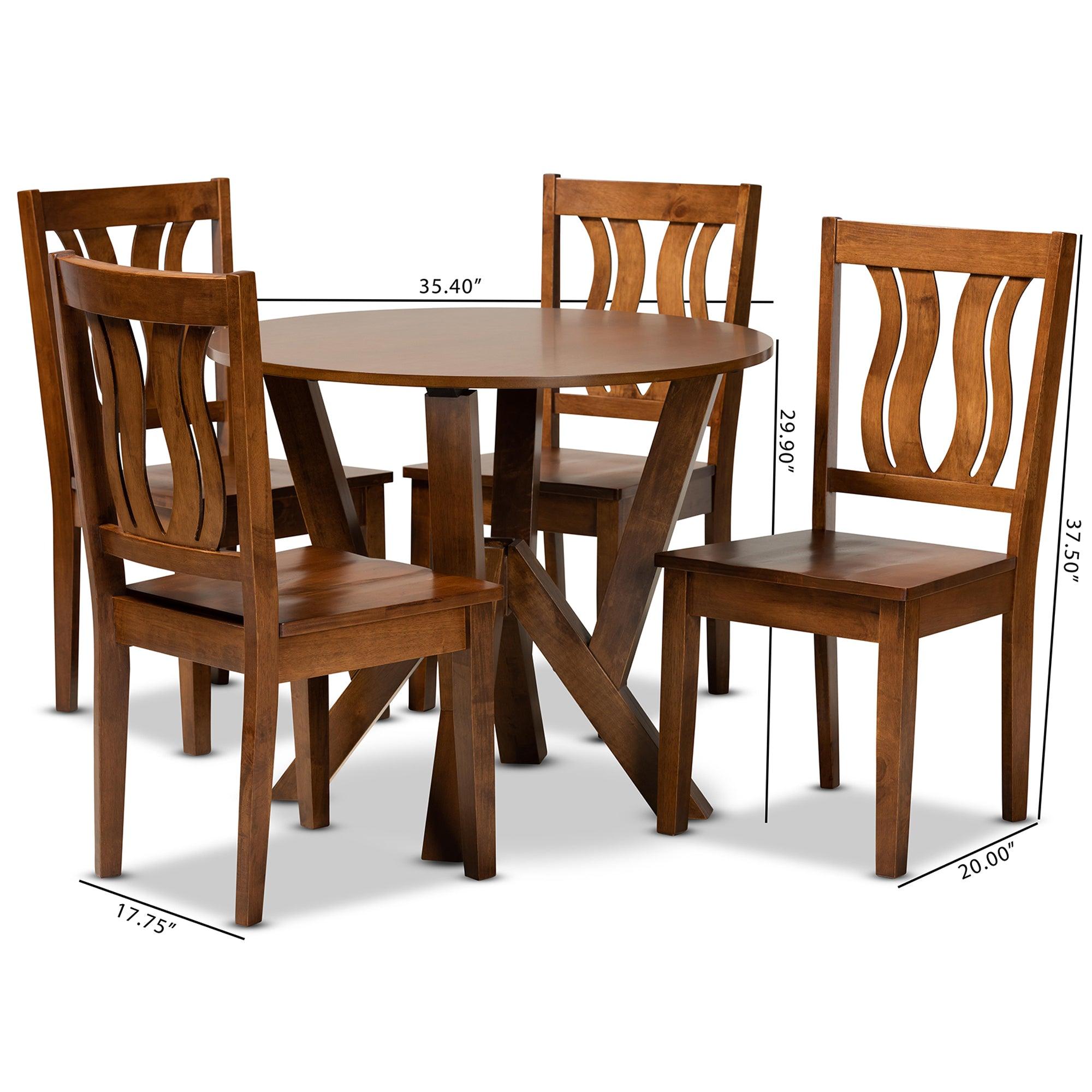 Noelia Modern and Contemporary Transitional Finished Wood 5-Piece Dining Set