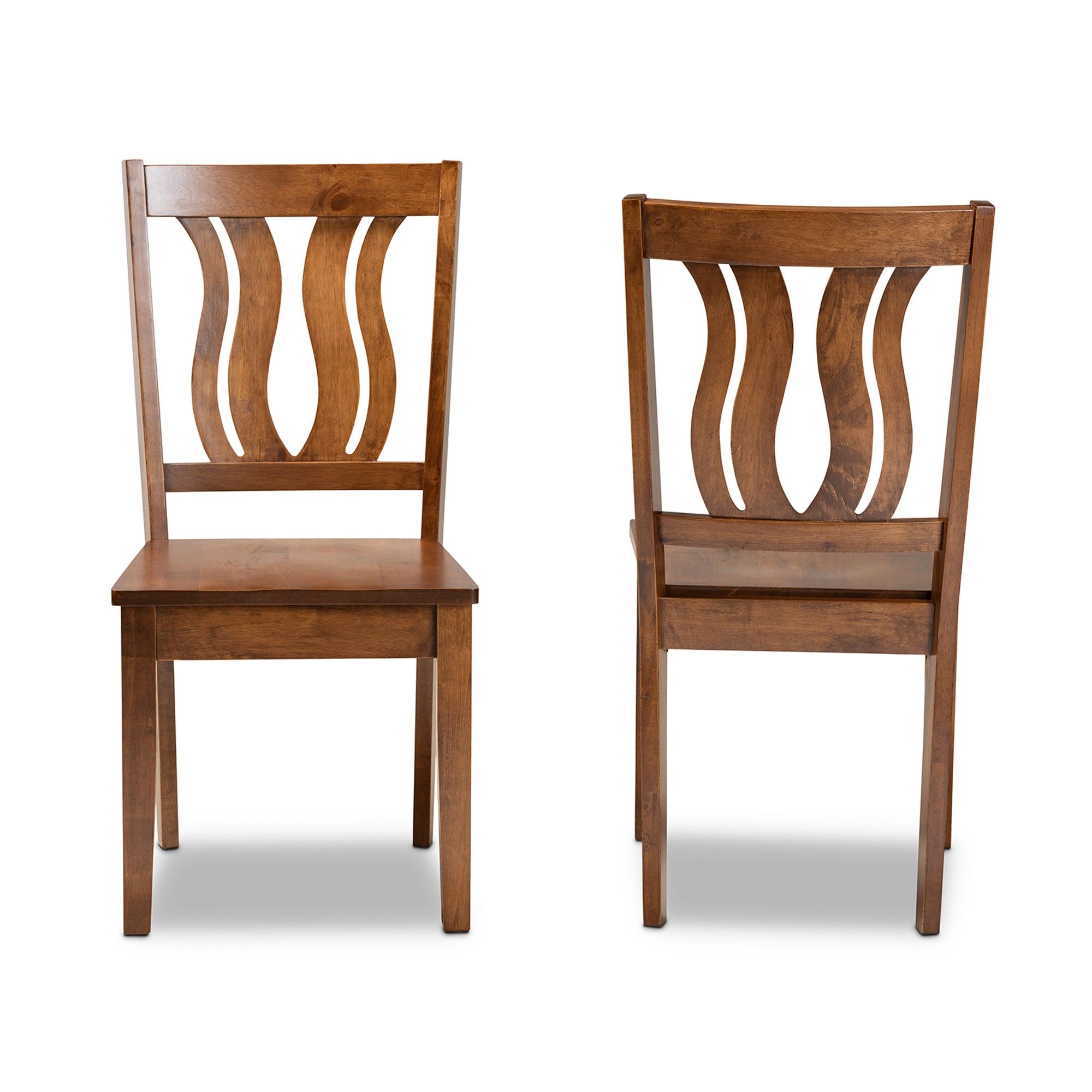 Fenton Modern and Contemporary Transitional Finished Wood 2-Piece Dining Chair Set