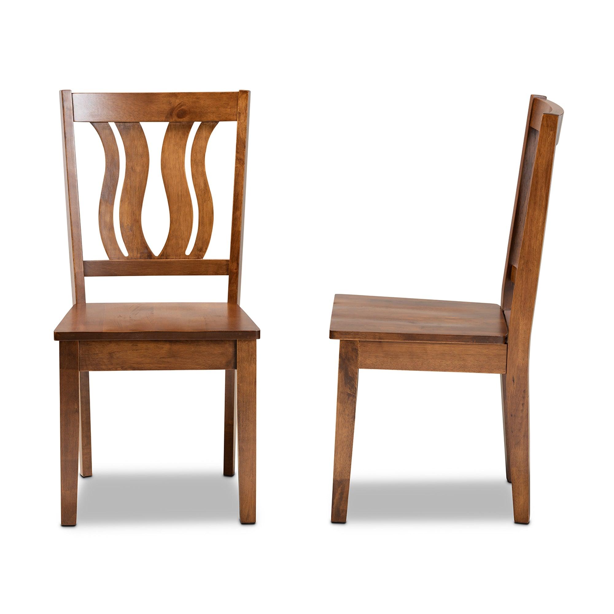 Fenton Modern and Contemporary Transitional Finished Wood 2-Piece Dining Chair Set