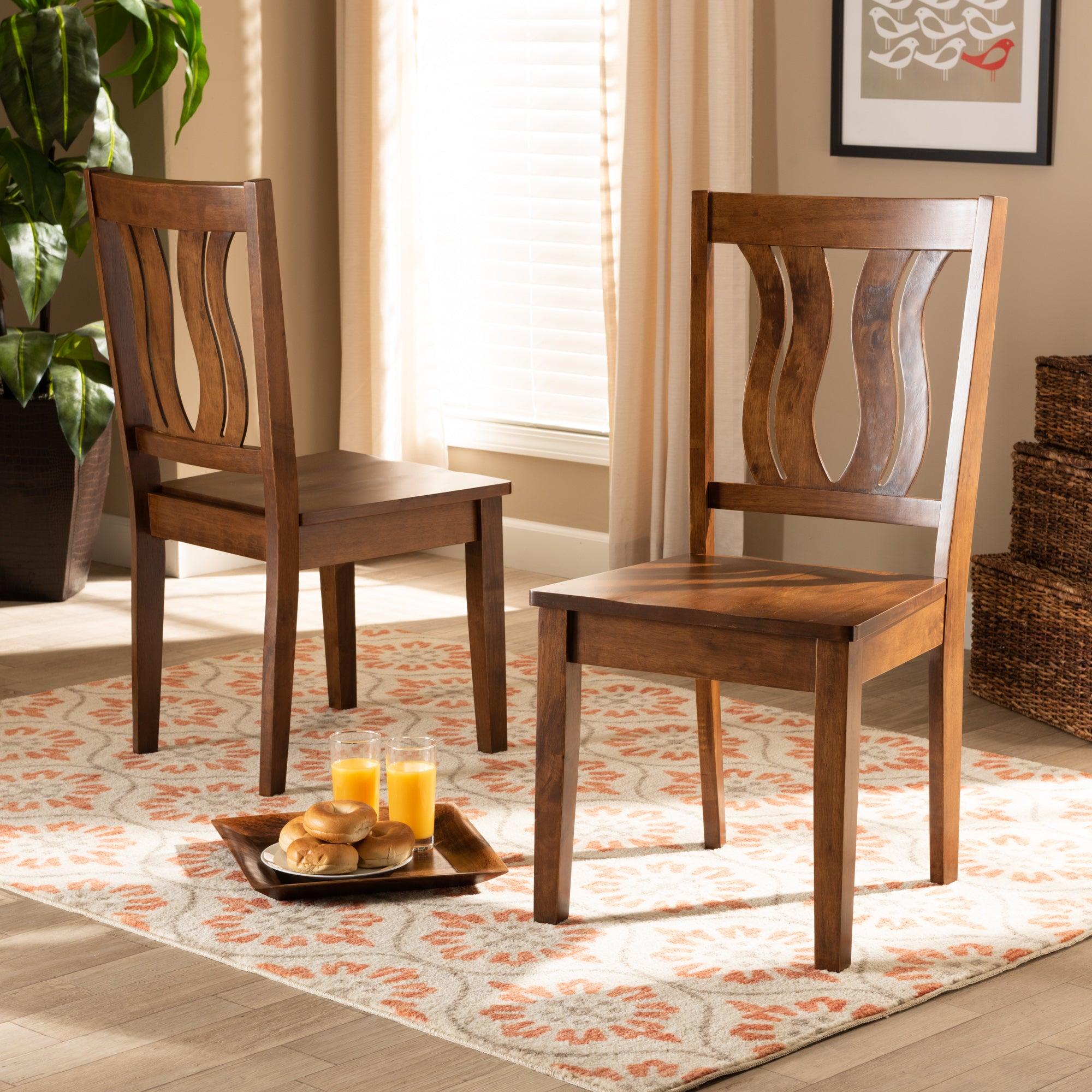 Fenton Modern and Contemporary Transitional Finished Wood 2-Piece Dining Chair Set