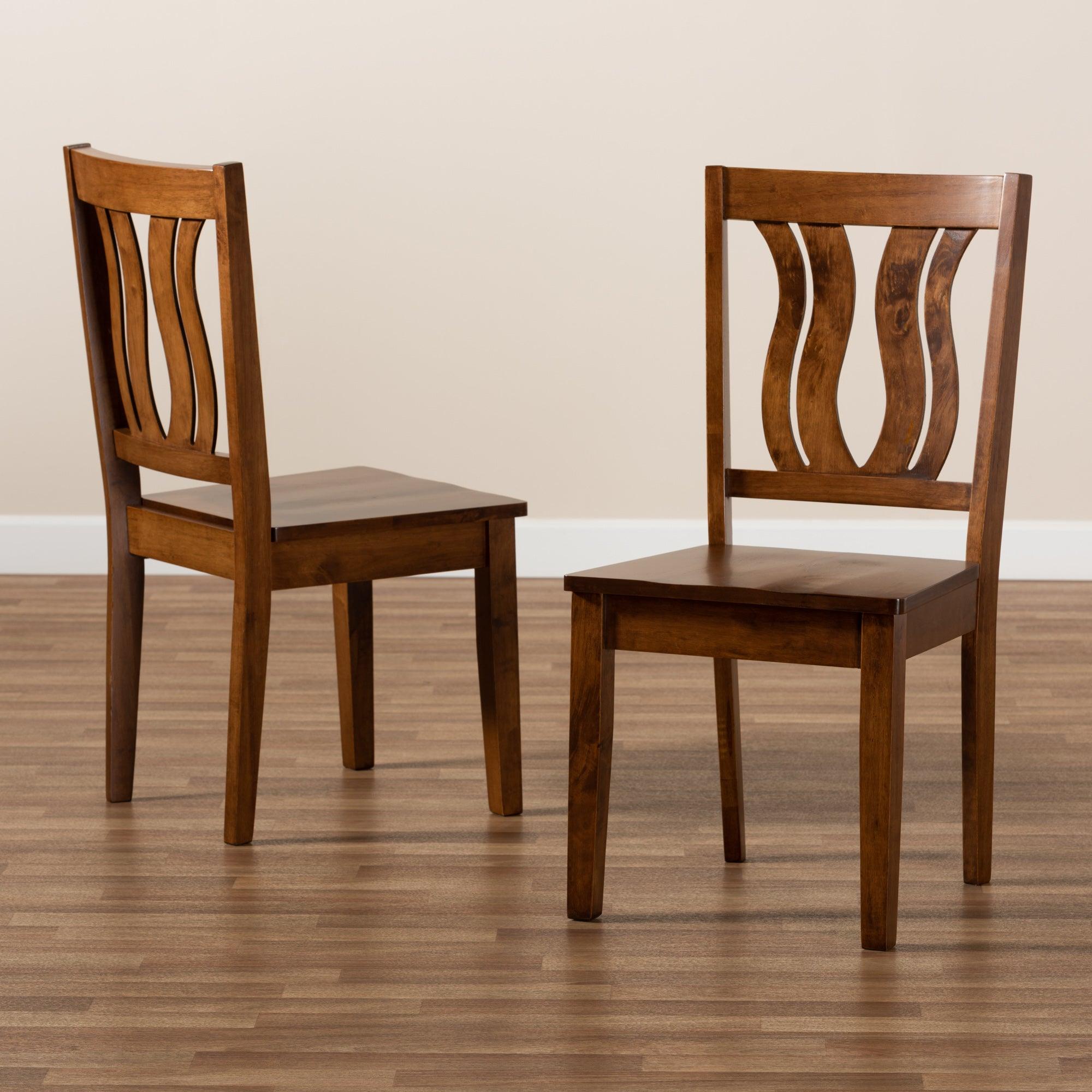 Fenton Modern and Contemporary Transitional Finished Wood 2-Piece Dining Chair Set