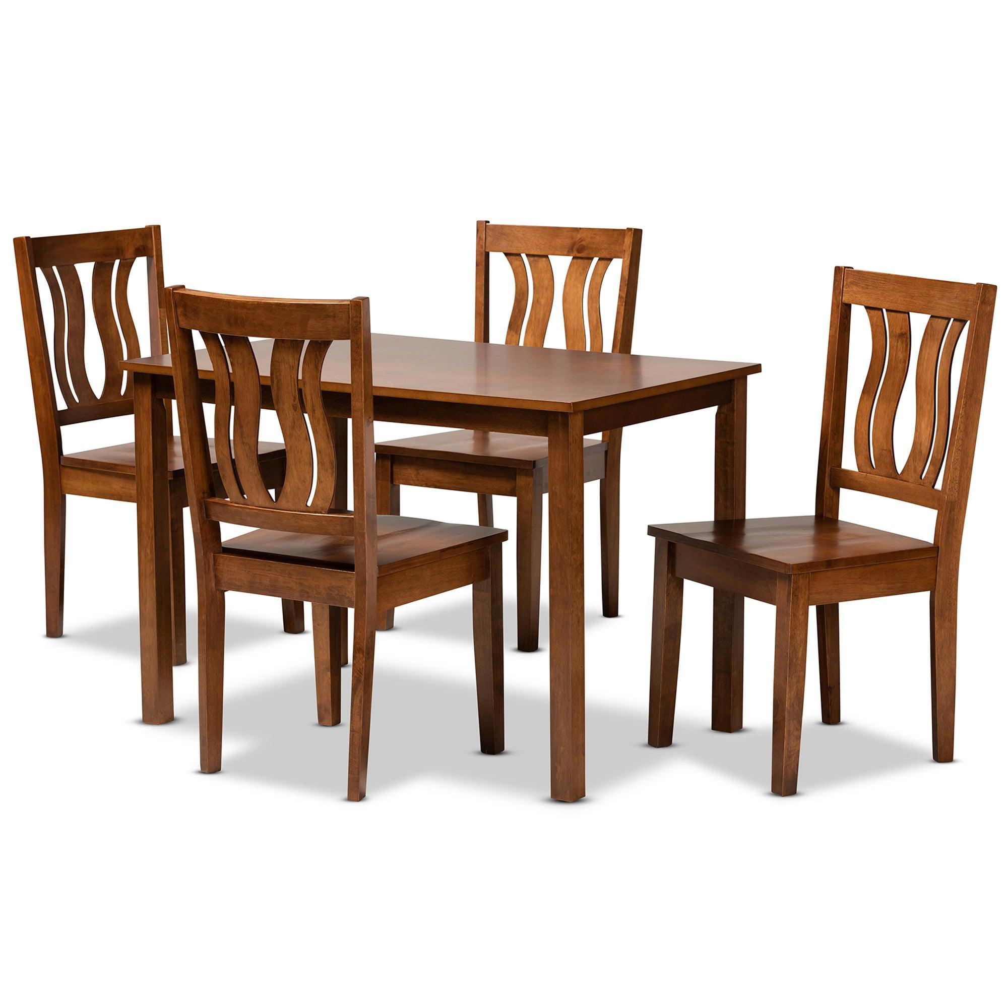 Zamira Modern and Contemporary Transitional Finished Wood 5-Piece Dining Set