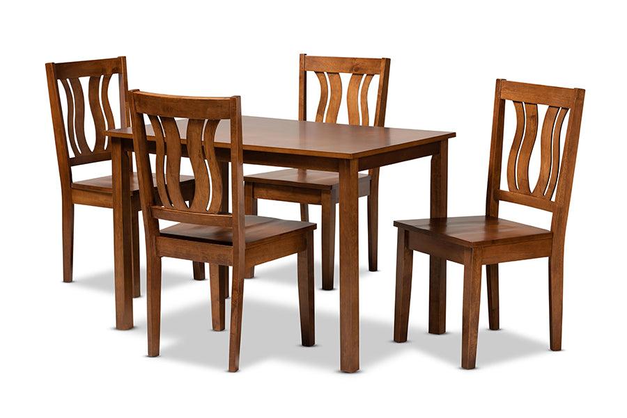 Zamira Modern and Contemporary Transitional Finished Wood 5-Piece Dining Set