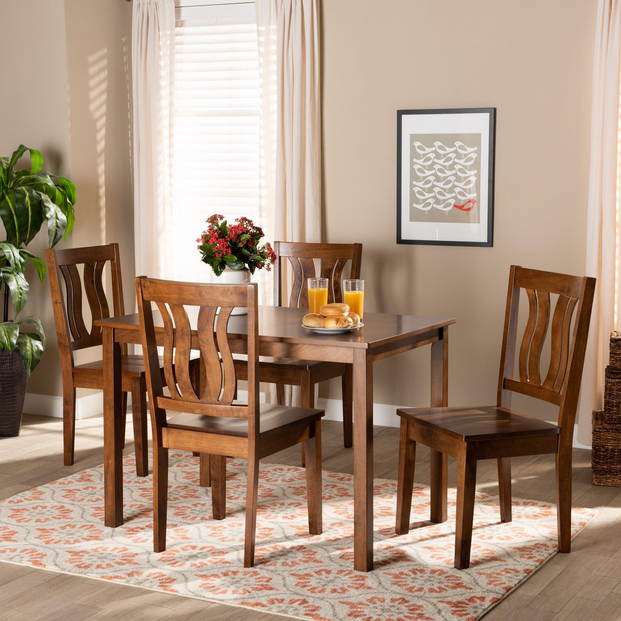 Zamira Modern and Contemporary Transitional Finished Wood 5-Piece Dining Set