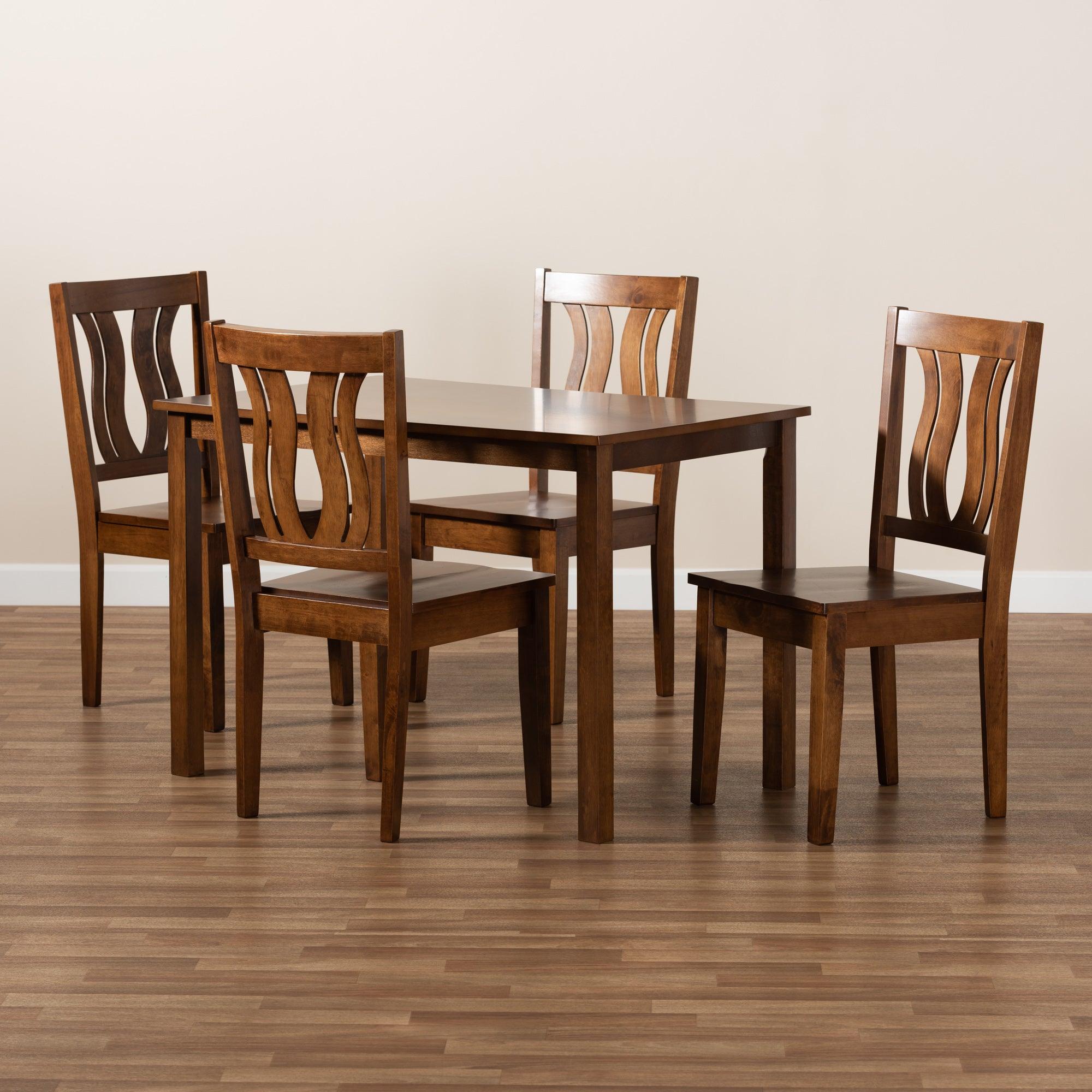 Zamira Modern and Contemporary Transitional Finished Wood 5-Piece Dining Set