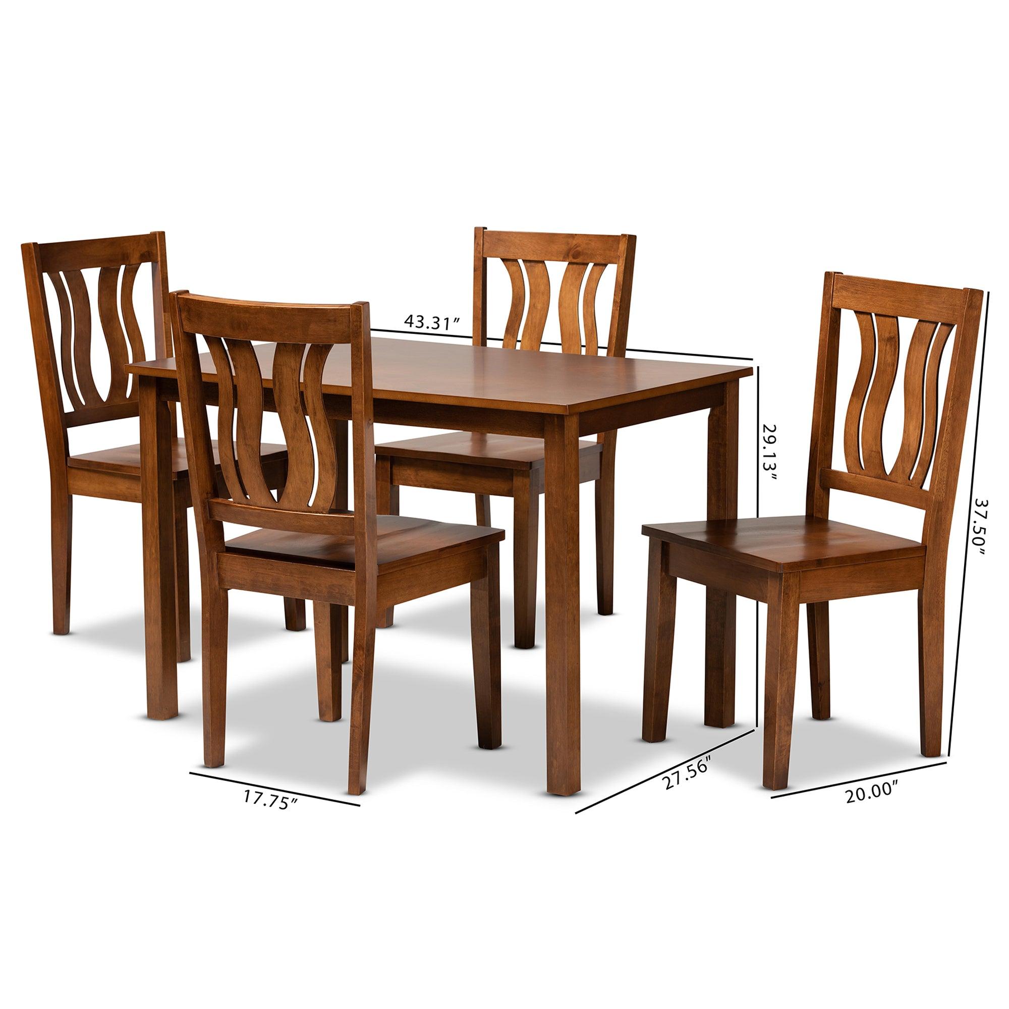 Zamira Modern and Contemporary Transitional Finished Wood 5-Piece Dining Set