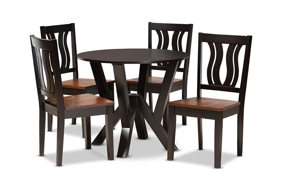 Noelia Modern and Contemporary Transitional Two-Tone and Finished Wood 5-Piece Dining Set