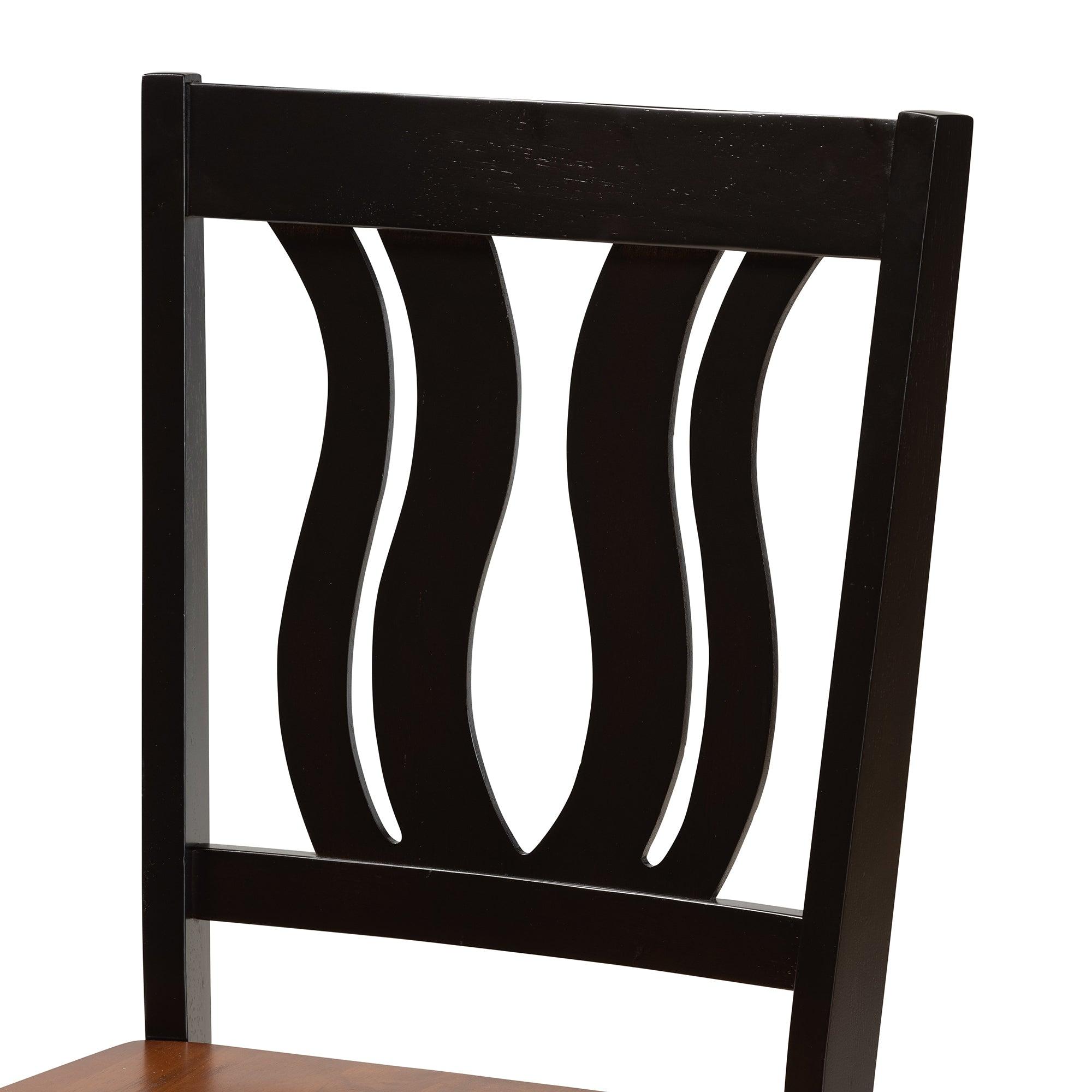 Fenton Modern and Contemporary Transitional Two-Tone and Finished Wood 2-Piece Dining Chair Set