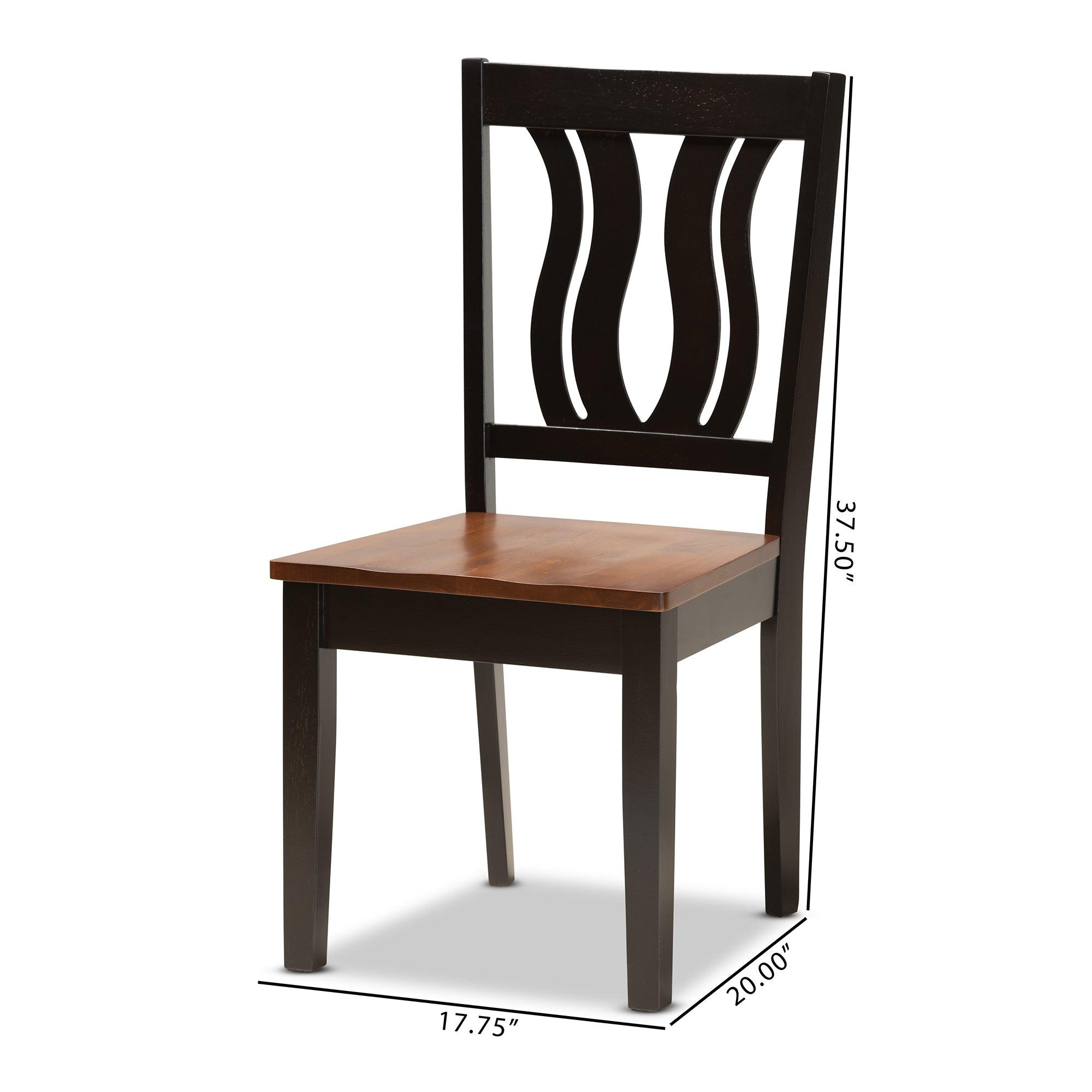 Fenton Modern and Contemporary Transitional Two-Tone and Finished Wood 2-Piece Dining Chair Set