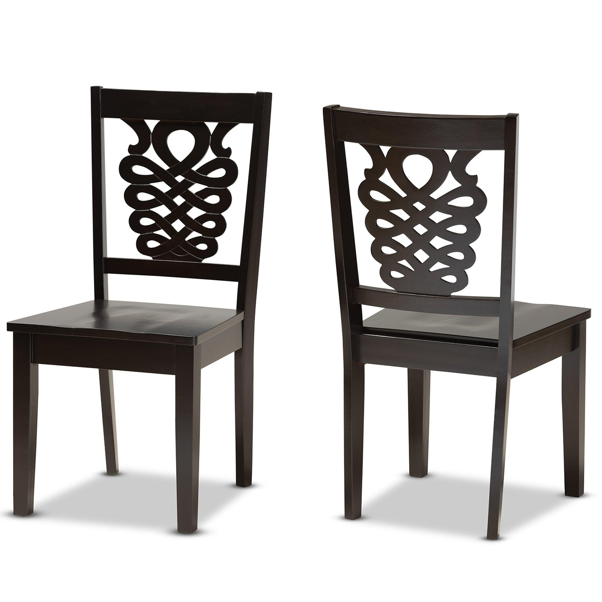 Gervais Modern and Contemporary Transitional Finished Wood 2-Piece Dining Chair Set