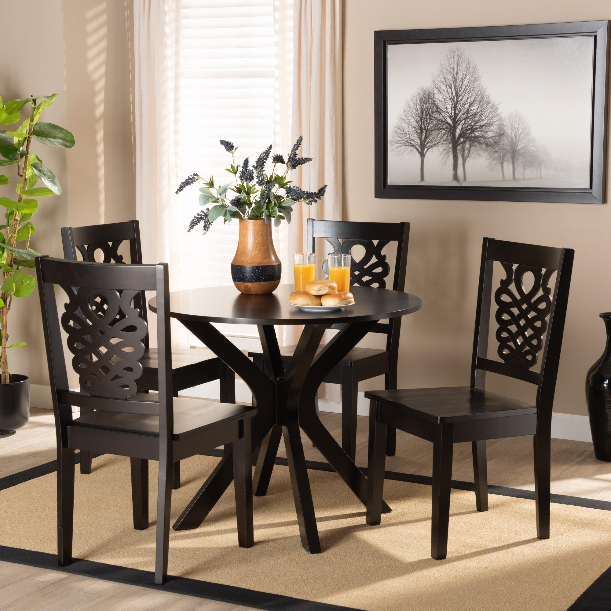 Liese Modern and Contemporary Transitional Finished Wood 5-Piece Dining Set