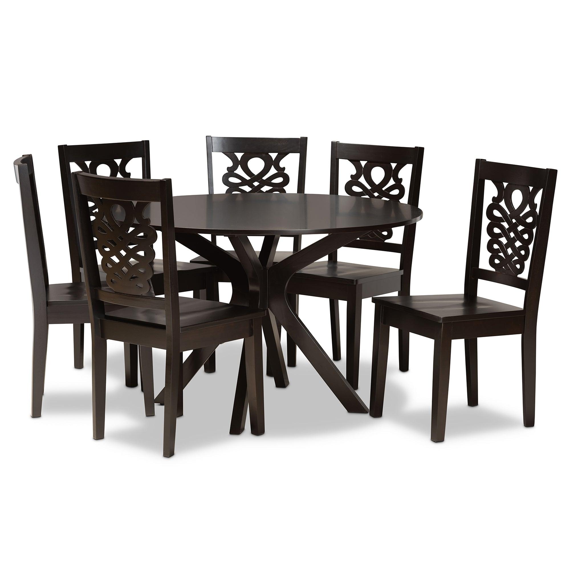 Liese Modern and Contemporary Transitional Finished Wood 7-Piece Dining Set