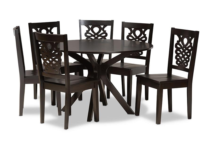 Liese Modern and Contemporary Transitional Finished Wood 7-Piece Dining Set