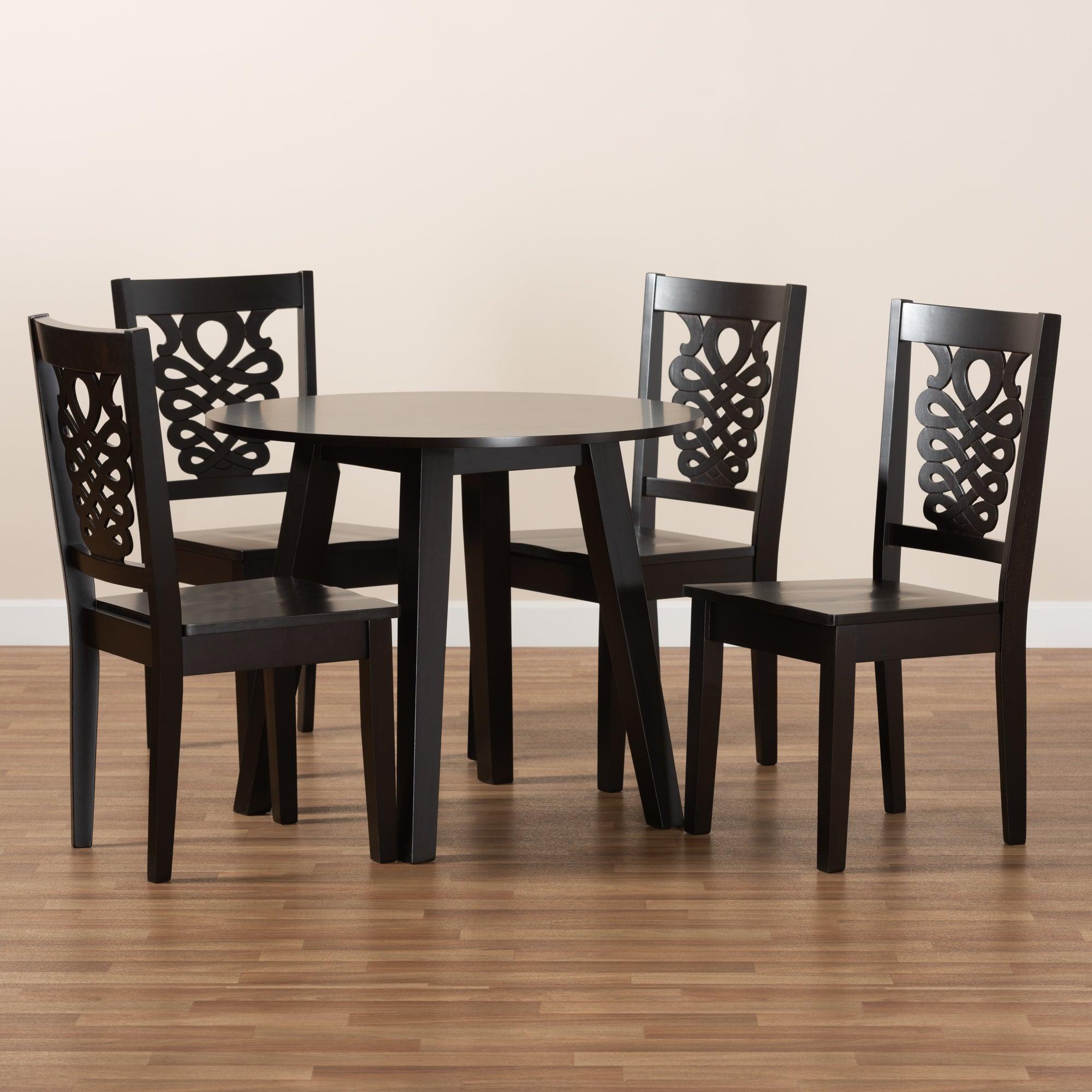 Mina Modern and Contemporary Transitional Finished Wood 5-Piece Dining Set