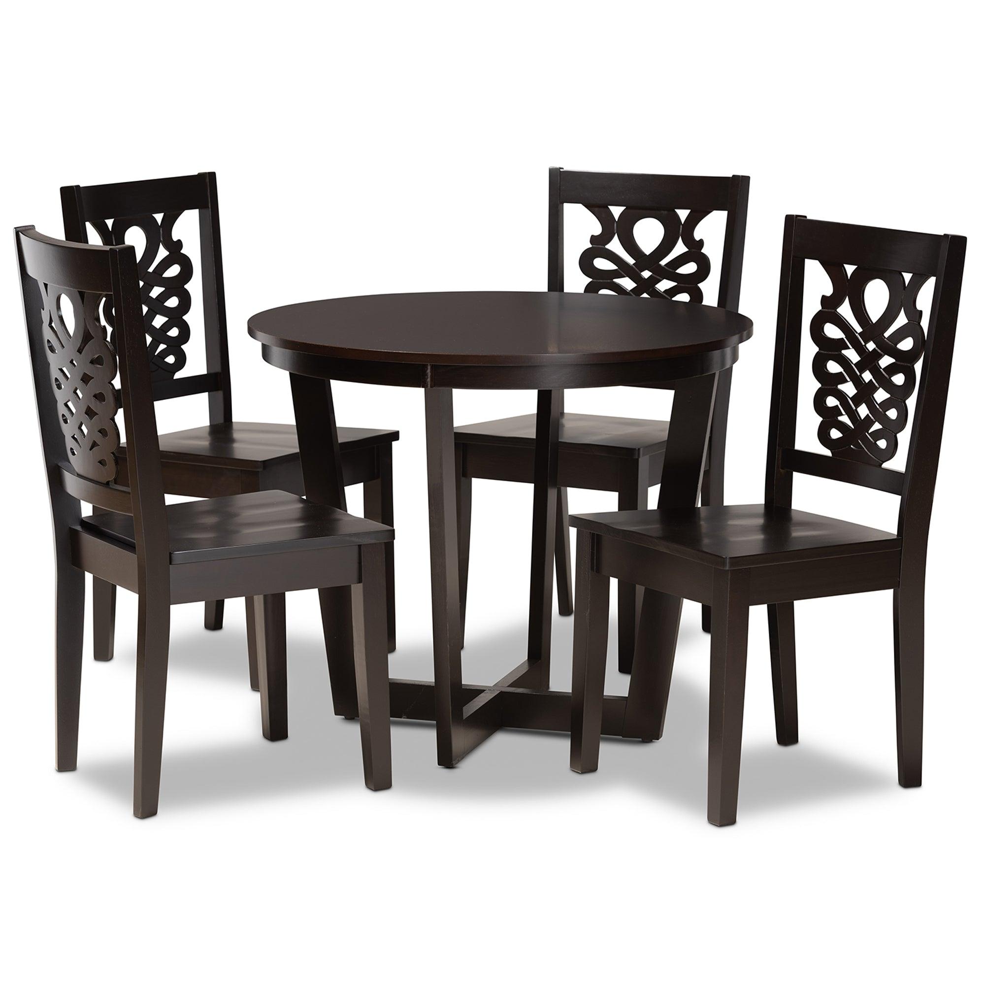 Salida Modern and Contemporary Transitional Finished Wood 5-Piece Dining Set