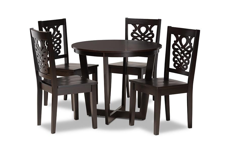 Salida Modern and Contemporary Transitional Finished Wood 5-Piece Dining Set