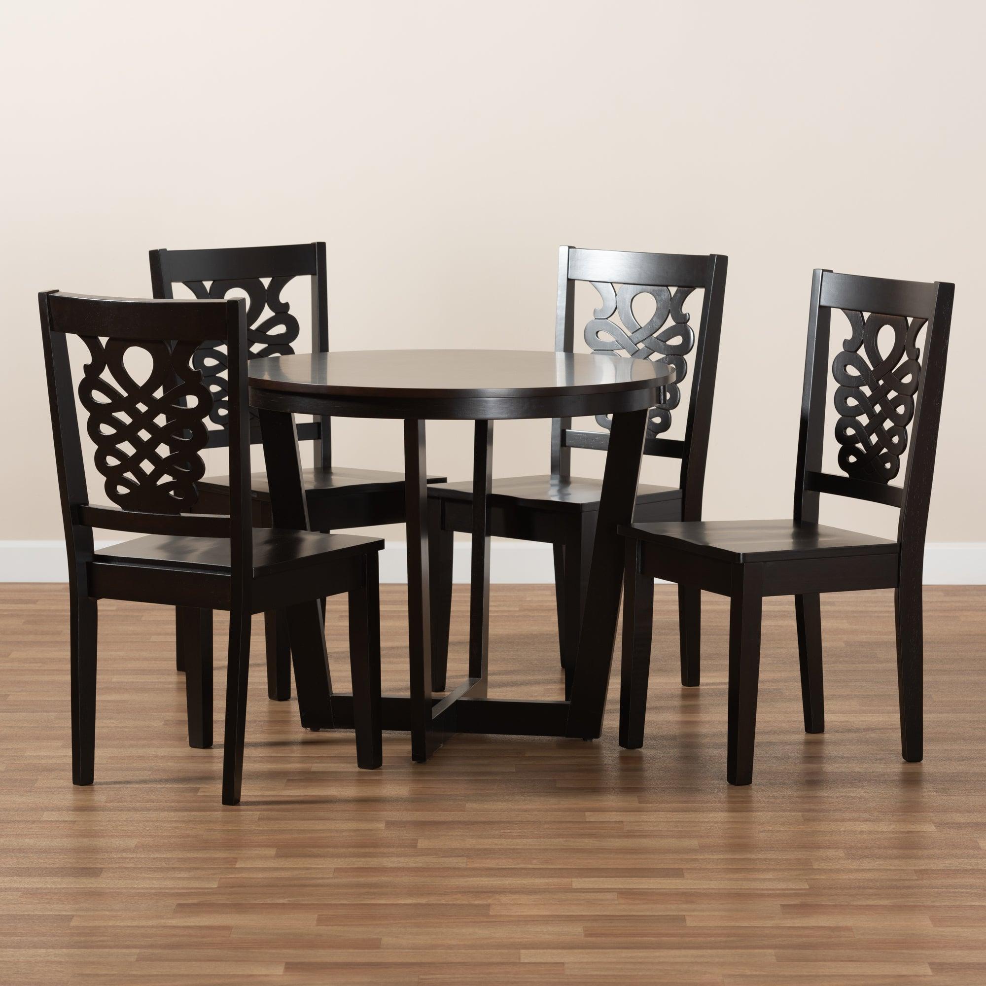 Salida Modern and Contemporary Transitional Finished Wood 5-Piece Dining Set