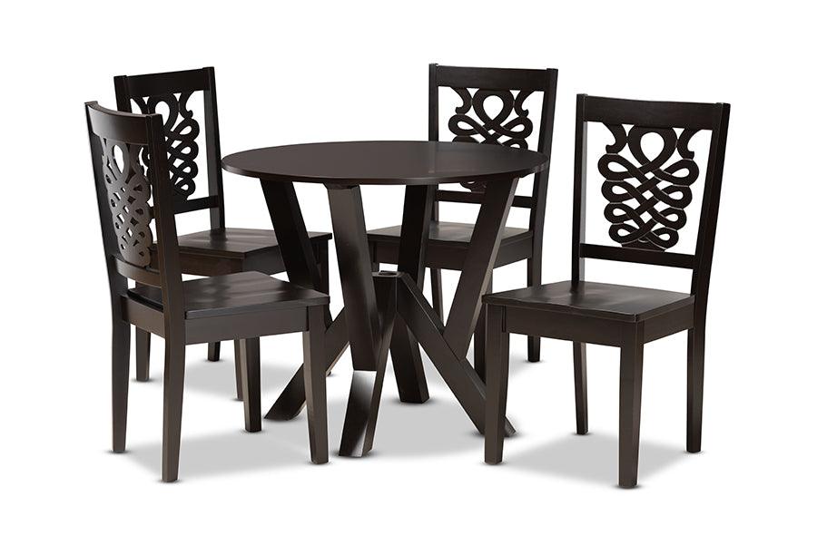 Valda Modern and Contemporary Transitional Finished Wood 5-Piece Dining Set