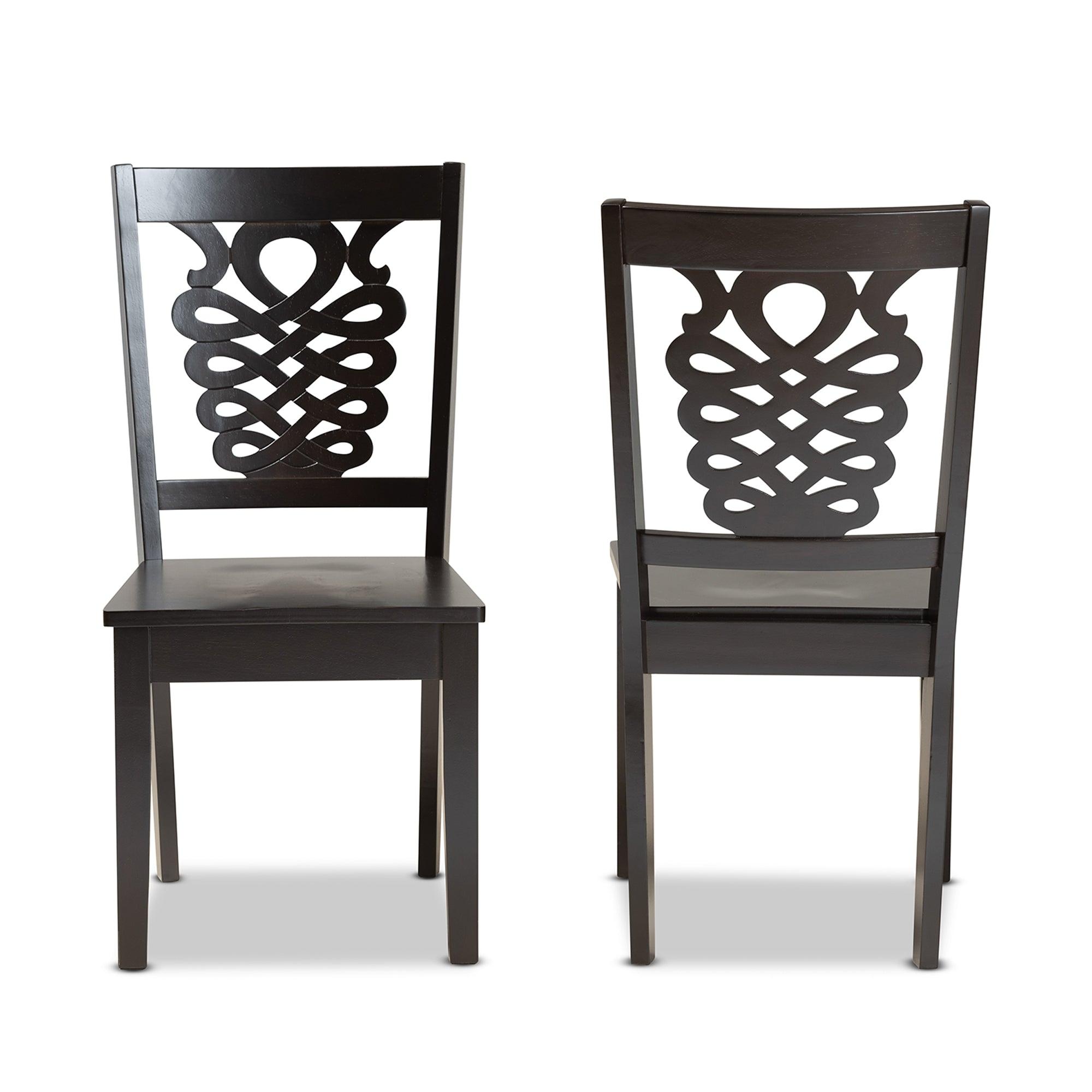 Gervais Modern and Contemporary Transitional Finished Wood 2-Piece Dining Chair Set