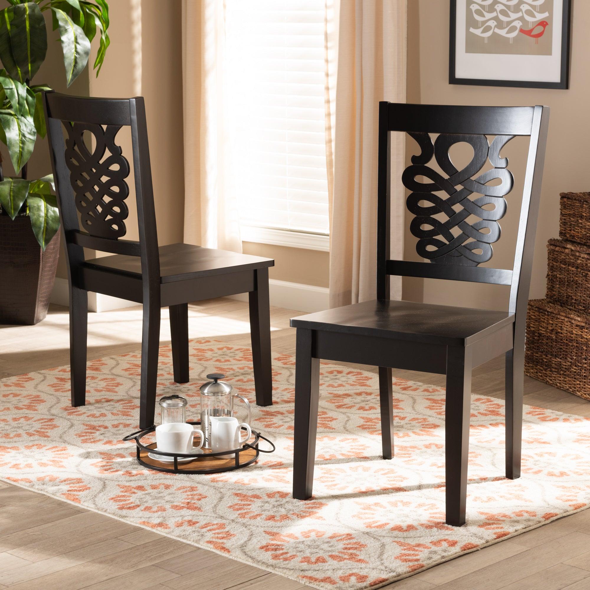 Gervais Modern and Contemporary Transitional Finished Wood 2-Piece Dining Chair Set