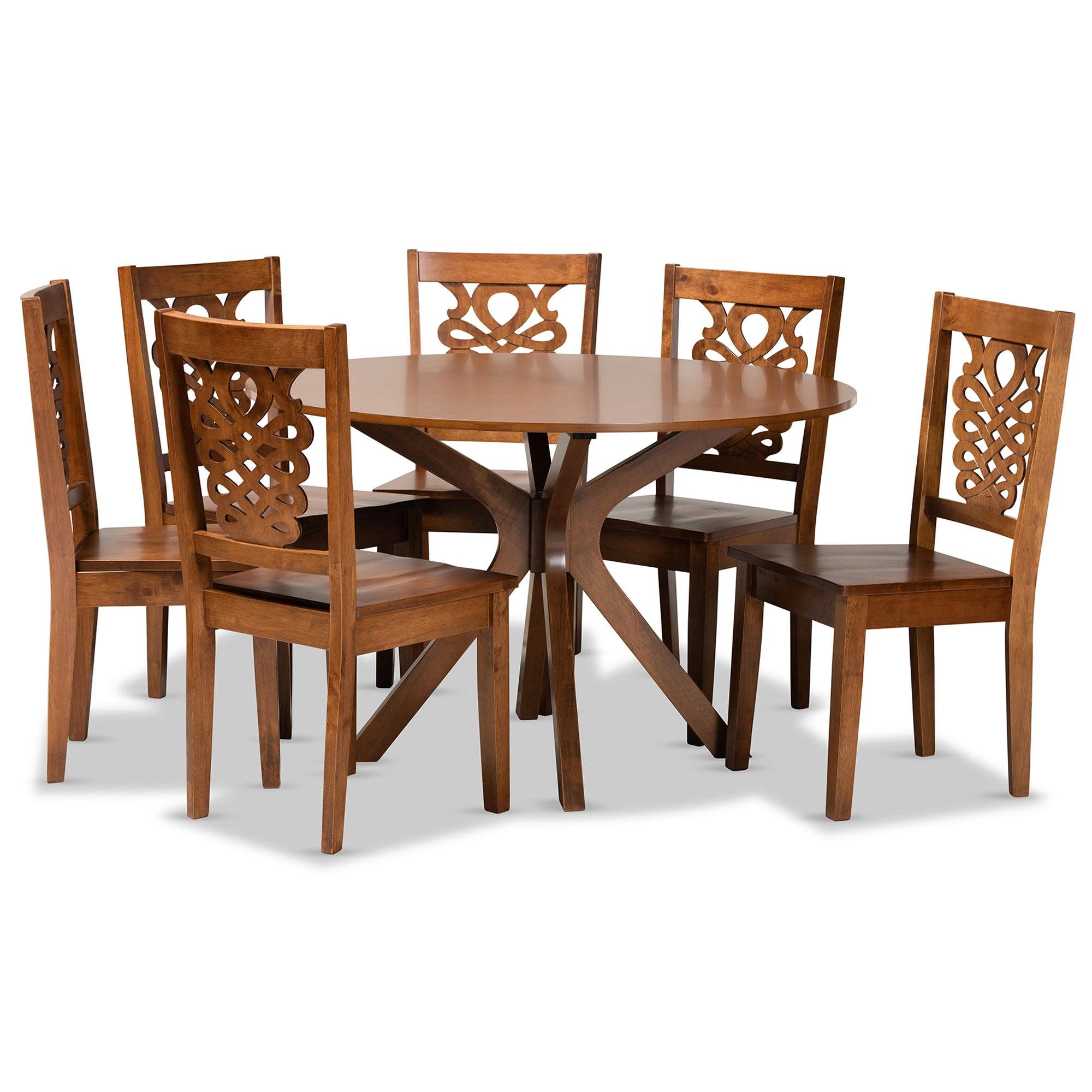 Liese Modern and Contemporary Transitional Finished Wood 7-Piece Dining Set