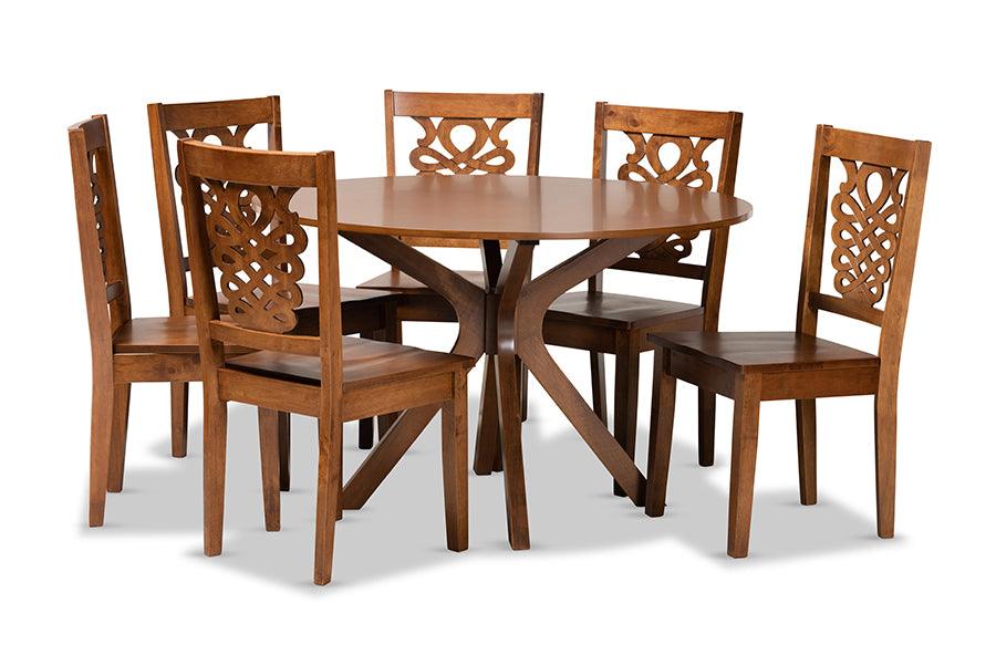 Liese Modern and Contemporary Transitional Finished Wood 7-Piece Dining Set