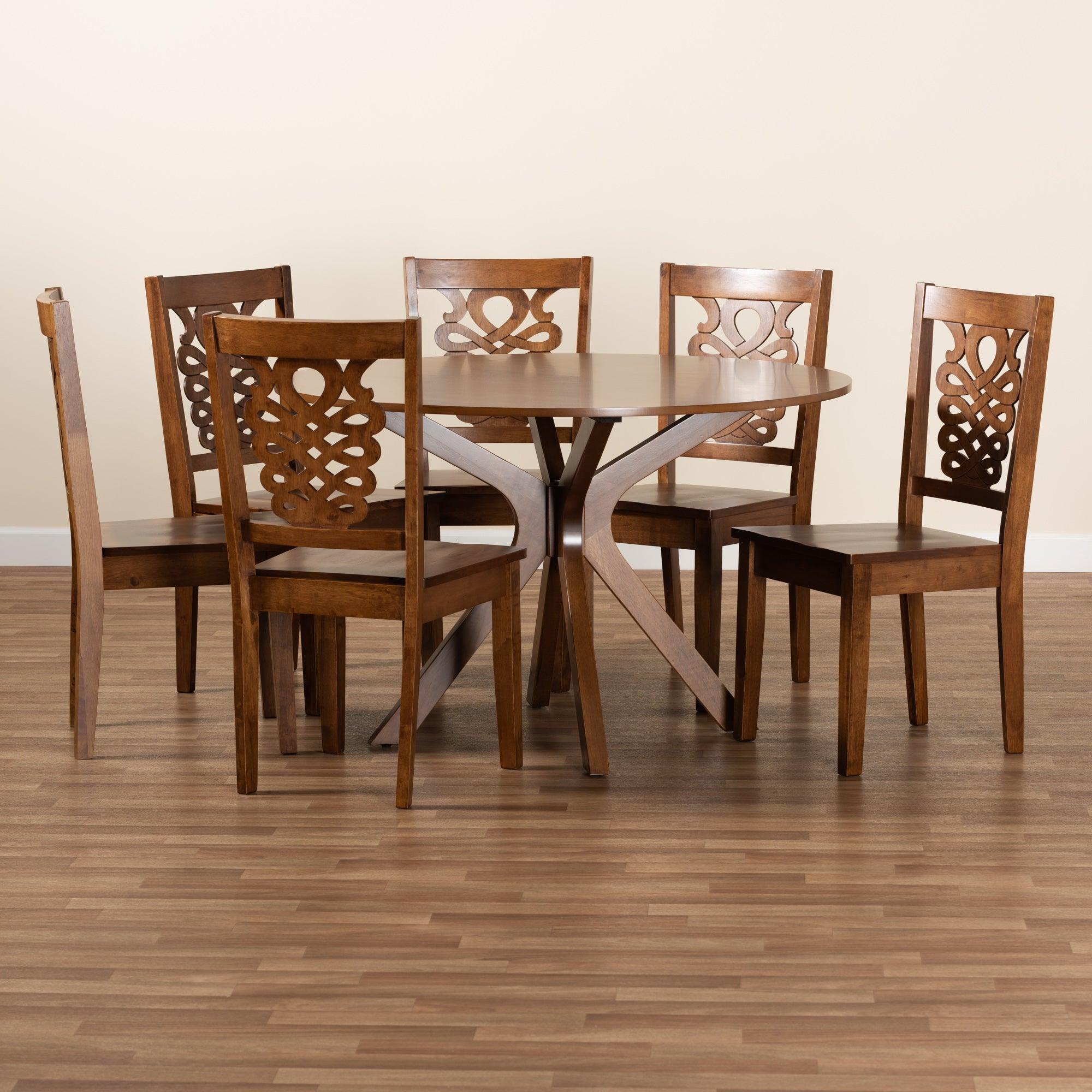 Liese Modern and Contemporary Transitional Finished Wood 7-Piece Dining Set