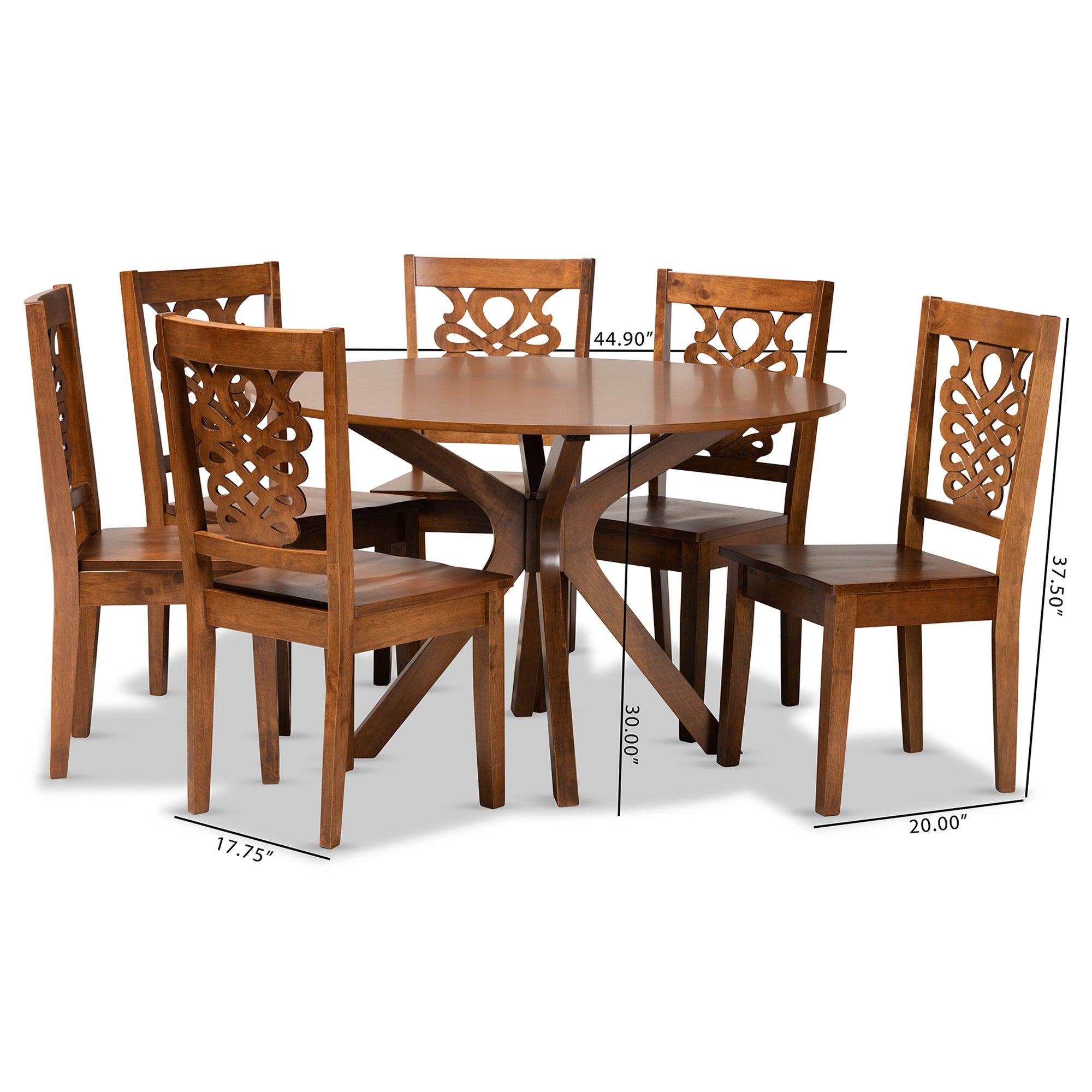 Liese Modern and Contemporary Transitional Finished Wood 7-Piece Dining Set