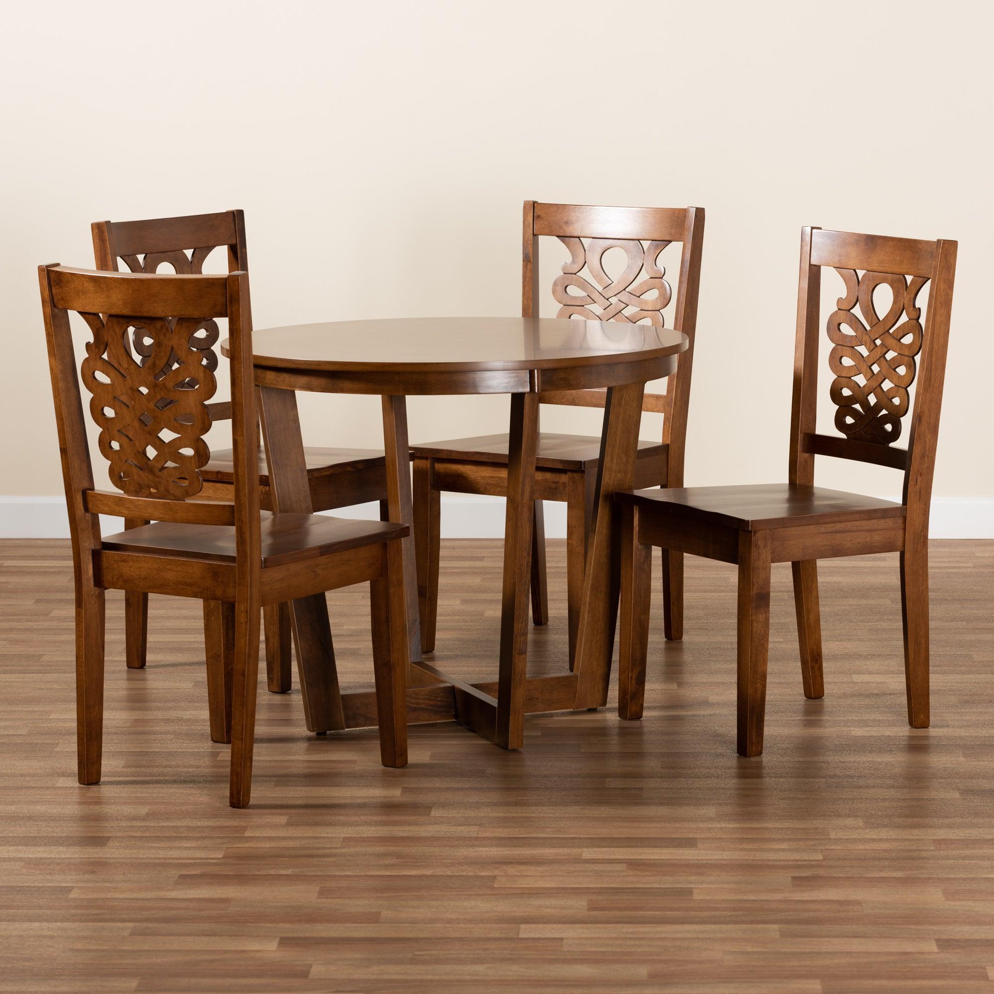 Salida Modern and Contemporary Transitional Finished Wood 5-Piece Dining Set