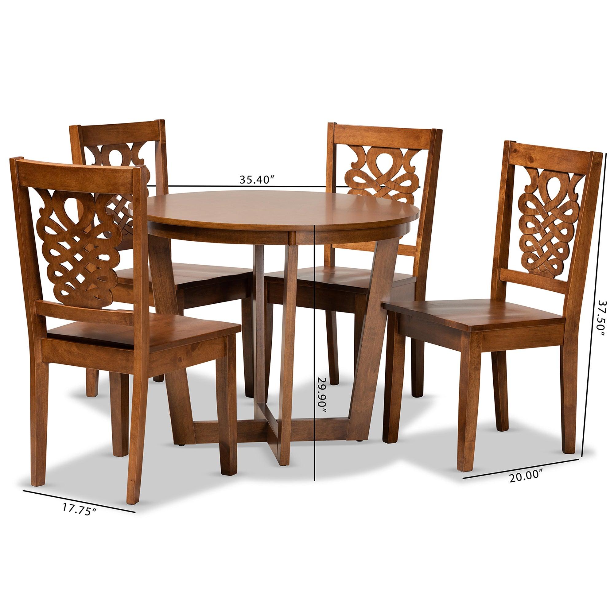 Salida Modern and Contemporary Transitional Finished Wood 5-Piece Dining Set