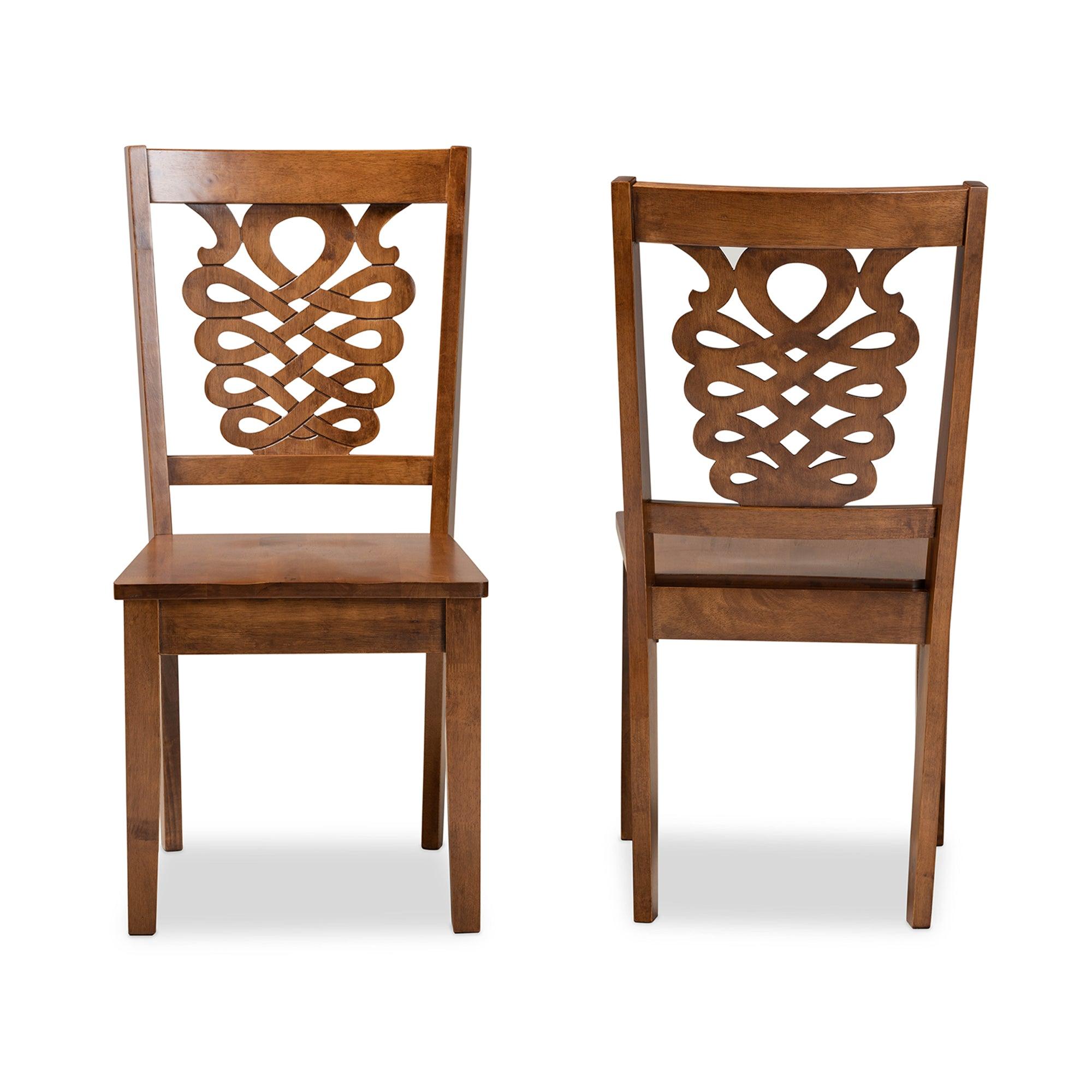 Gervais Modern and Contemporary Transitional Finished Wood 2-Piece Dining Chair Set